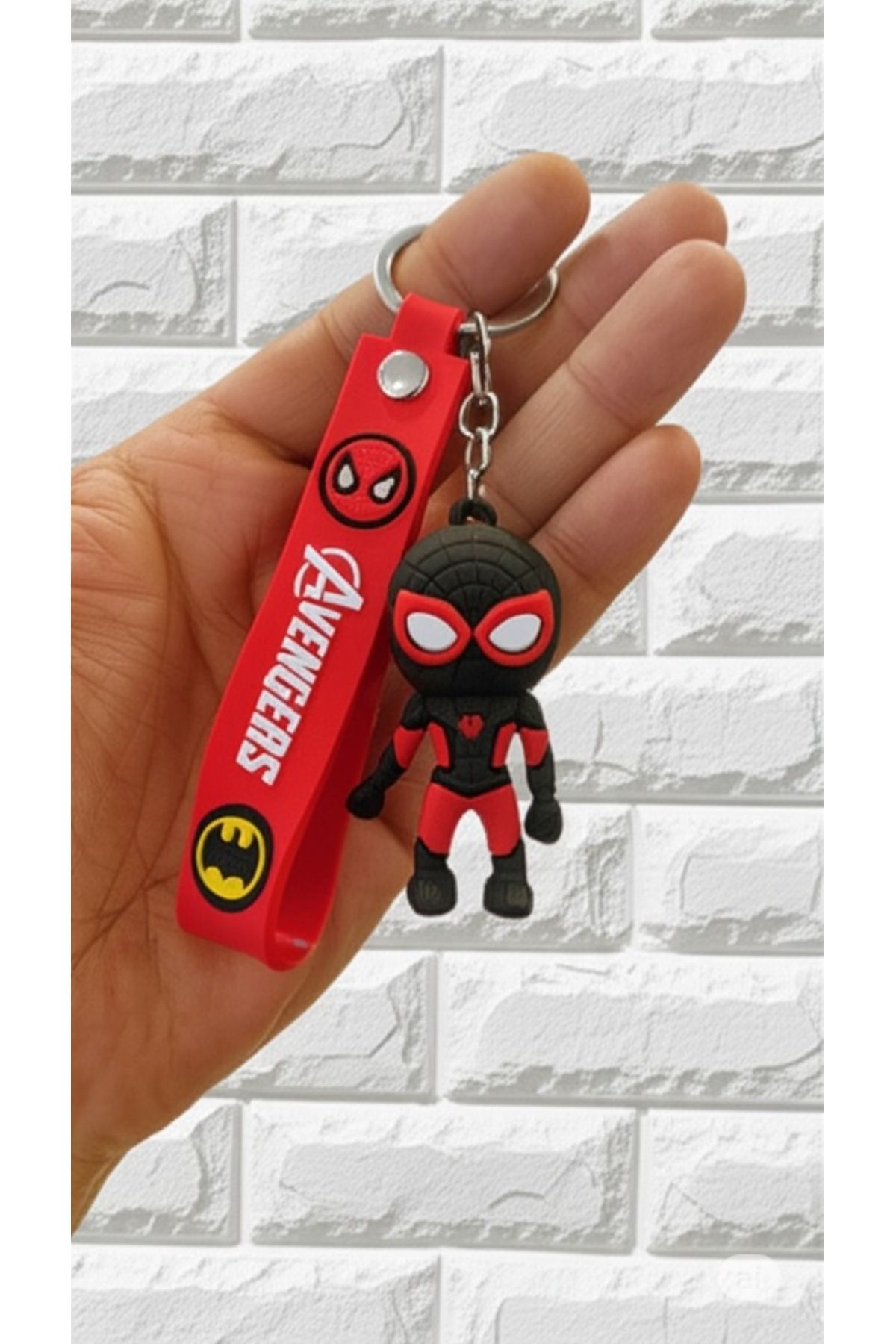 Mimi Aksesuar 3D Avengers Süper Kahraman (Örümcek Adam) Silikon Anahtarlık & Çanta Aksesuarı
