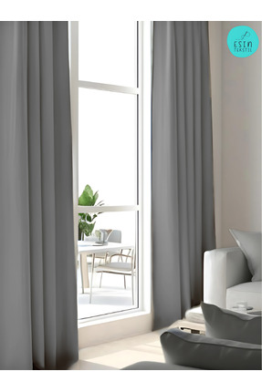 esin tekstil Açık Gri Blackout Işık Geçirmez Ekstraforlu Karartma Güneşlik Perde