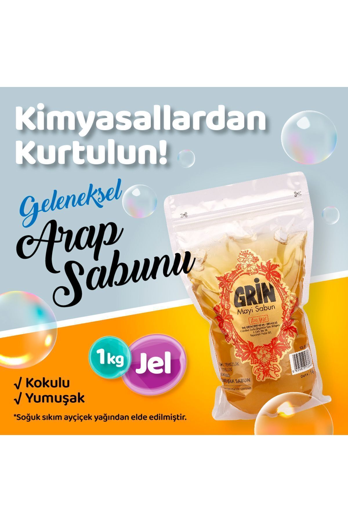 Grin 1 Kg Mayi Sabun | Temizlik Macunu | Bitkisel Şampuan | Jel Arap Sabunu | Bitkisel Yüzey Temizleyici fotoğrafı 3 (önizleme)