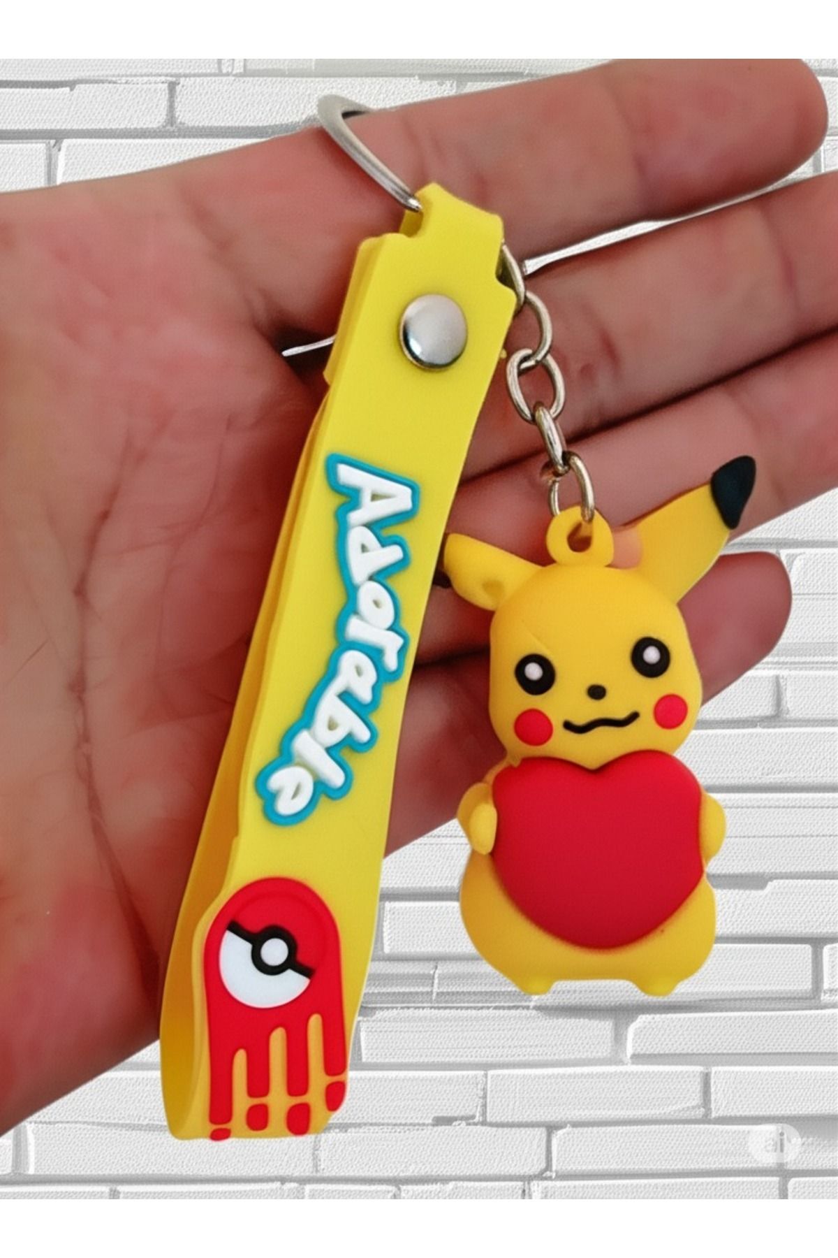 Mimi Aksesuar 3D Lüks Pokemon Karekteri (PİKACHU) Silikon Anahtarlık Ve Çanta Aksesuar