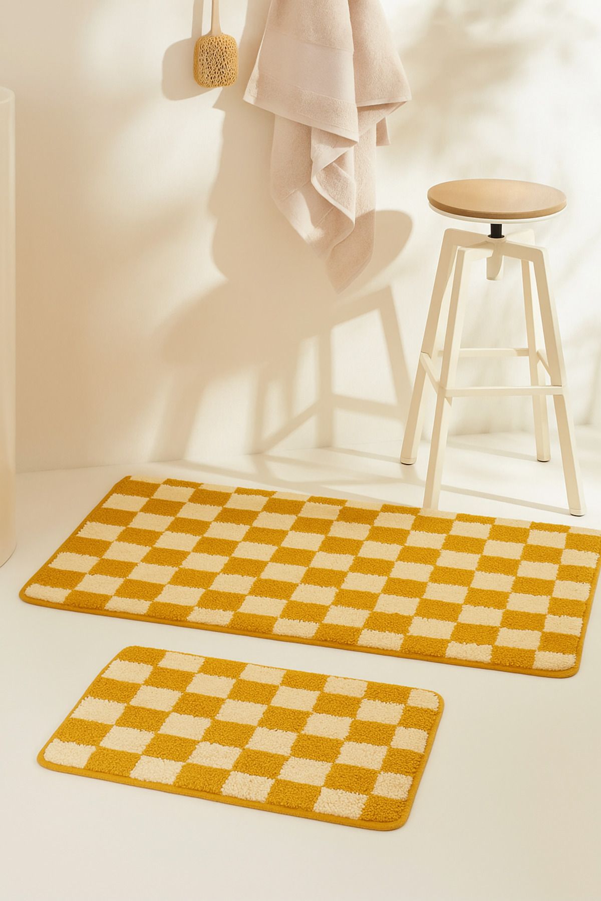 EUROBANO Chess 2'li Banyo Paspası Kaymaz Taban 60x100-60x50