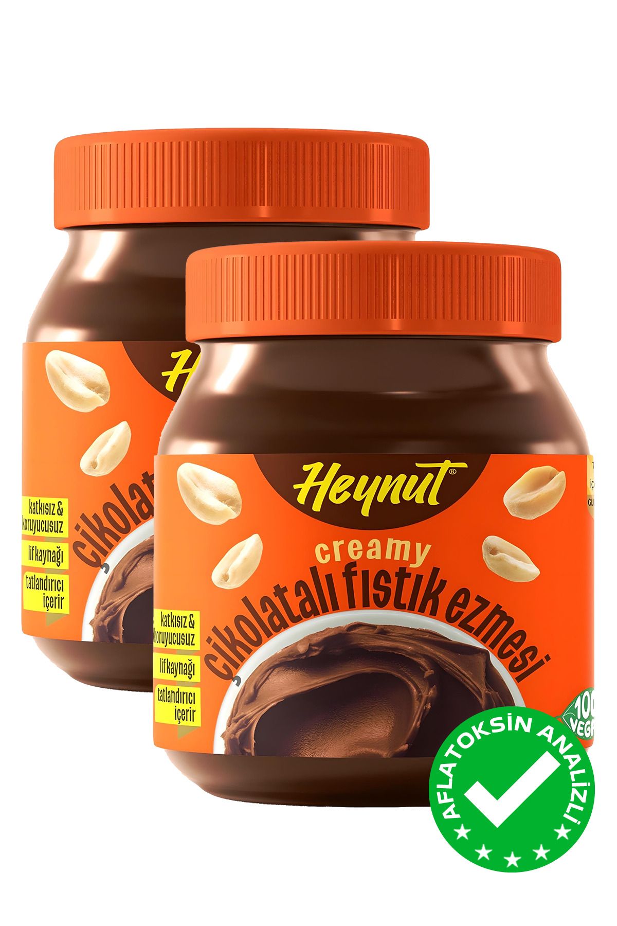 HEYNUT Şeker Ilavesiz Çikolatalı Fıstık Ezmesi 350g X 2 Adet
