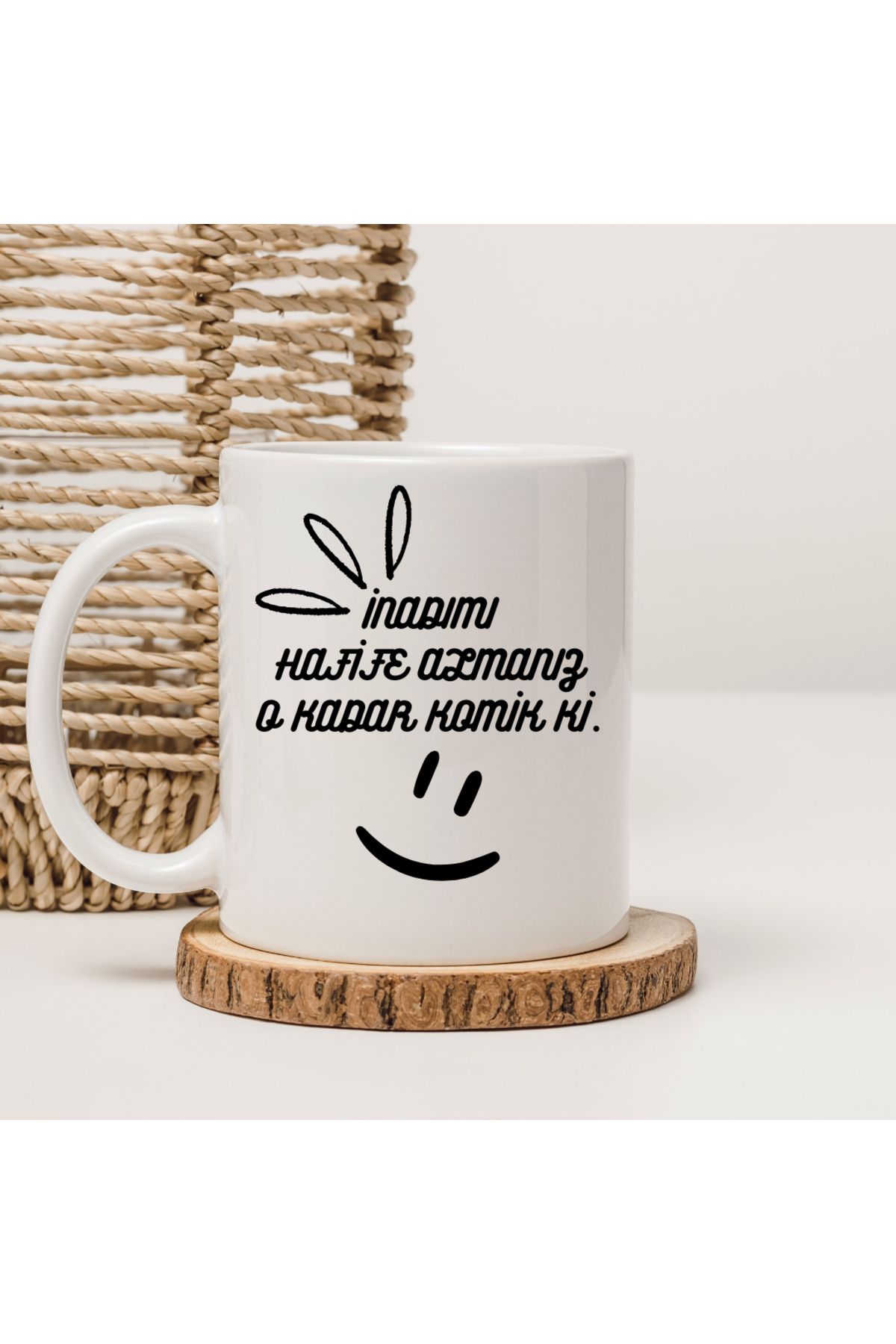 BRKDESING YAZI FİGÜRLÜ BASKILI KUPA BARDAK