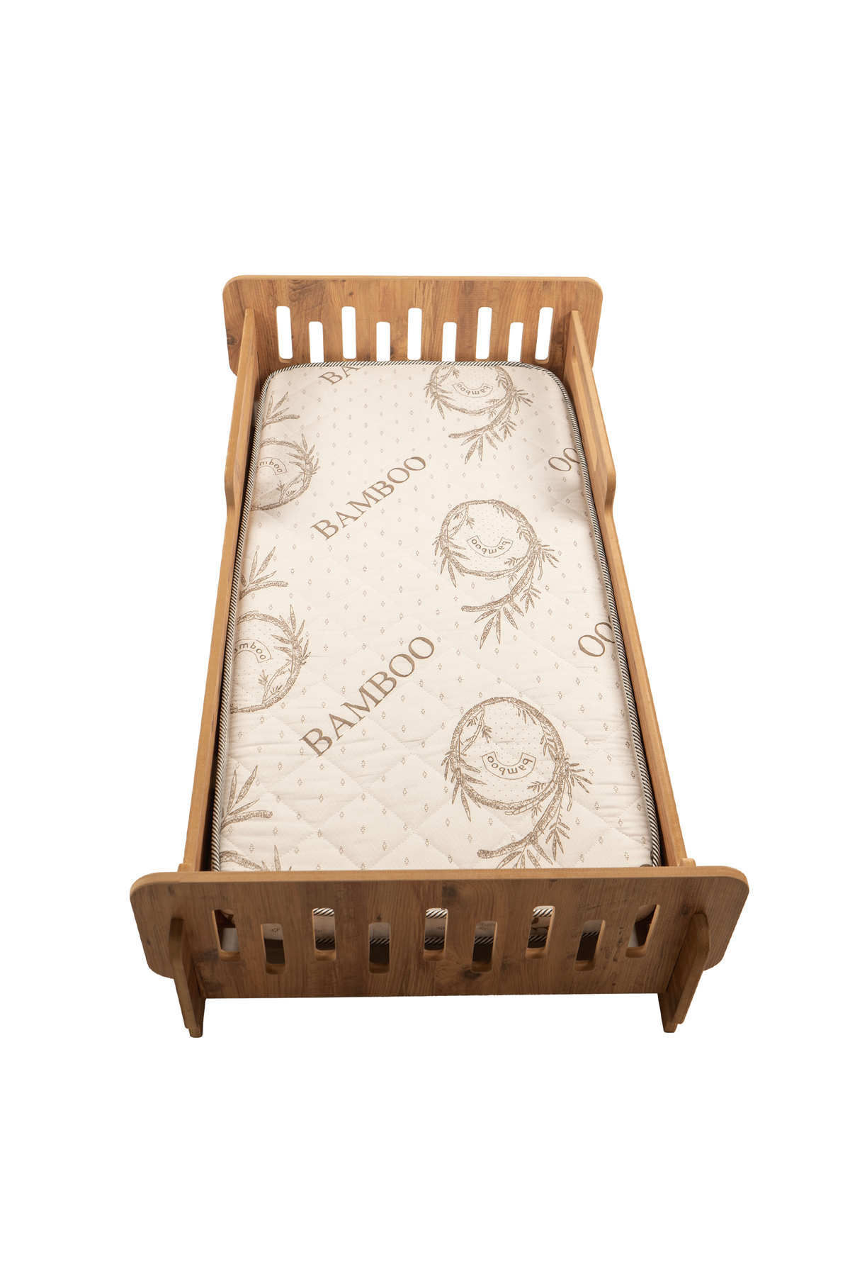 LİVİNGSTORE Industrial Living Çocuk yer yatağı - 140x70cm - Bebek ve çocuk karyolası -MDF - Ceviz fotoğrafı 7 (önizleme)