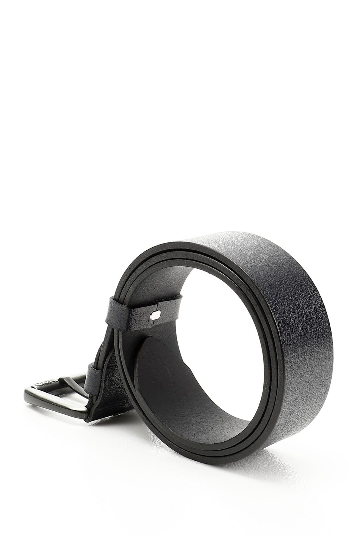 GÖNDERİ(R)-Men's Navy Blue Antique Genuine Leather 4.5 cm Jeans Belt 4