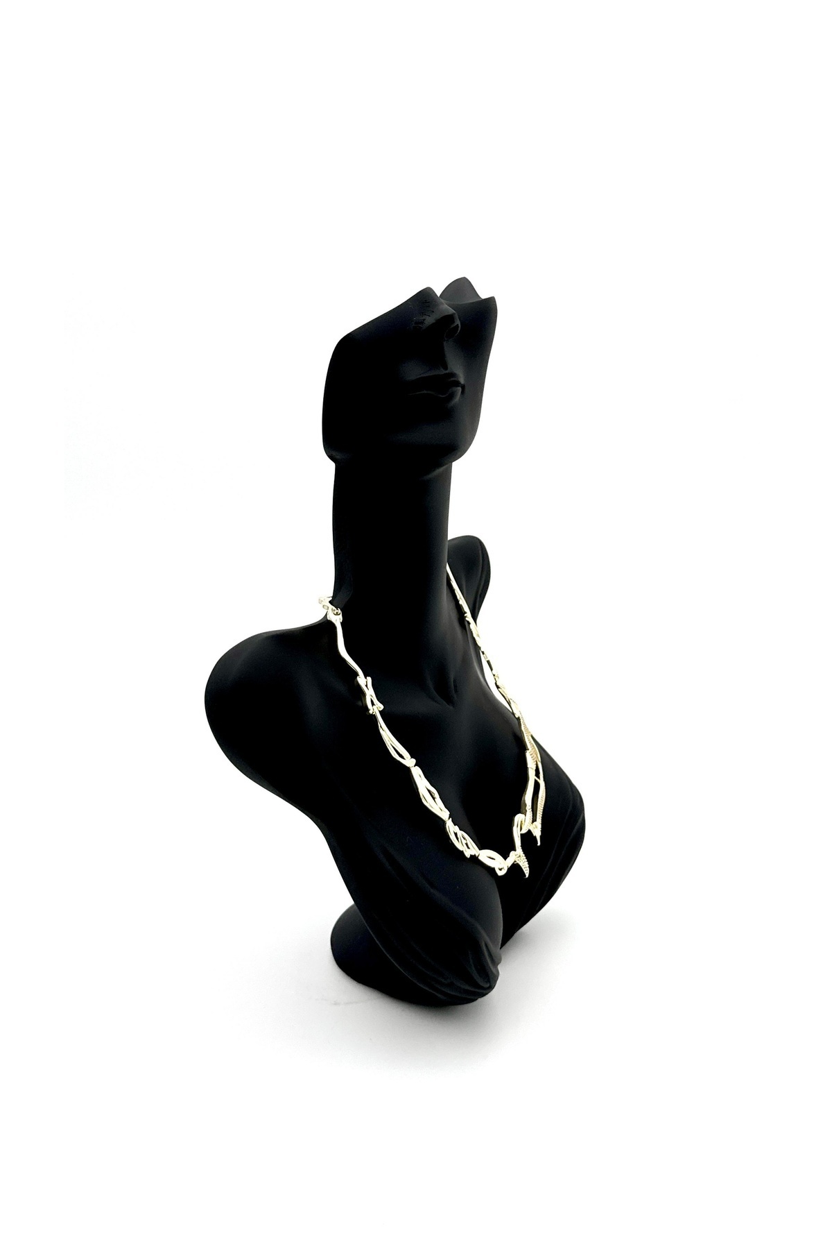 ELİOSA-Steel Silver Tarnish Two Color Zircon Stone Gold Necklace 5