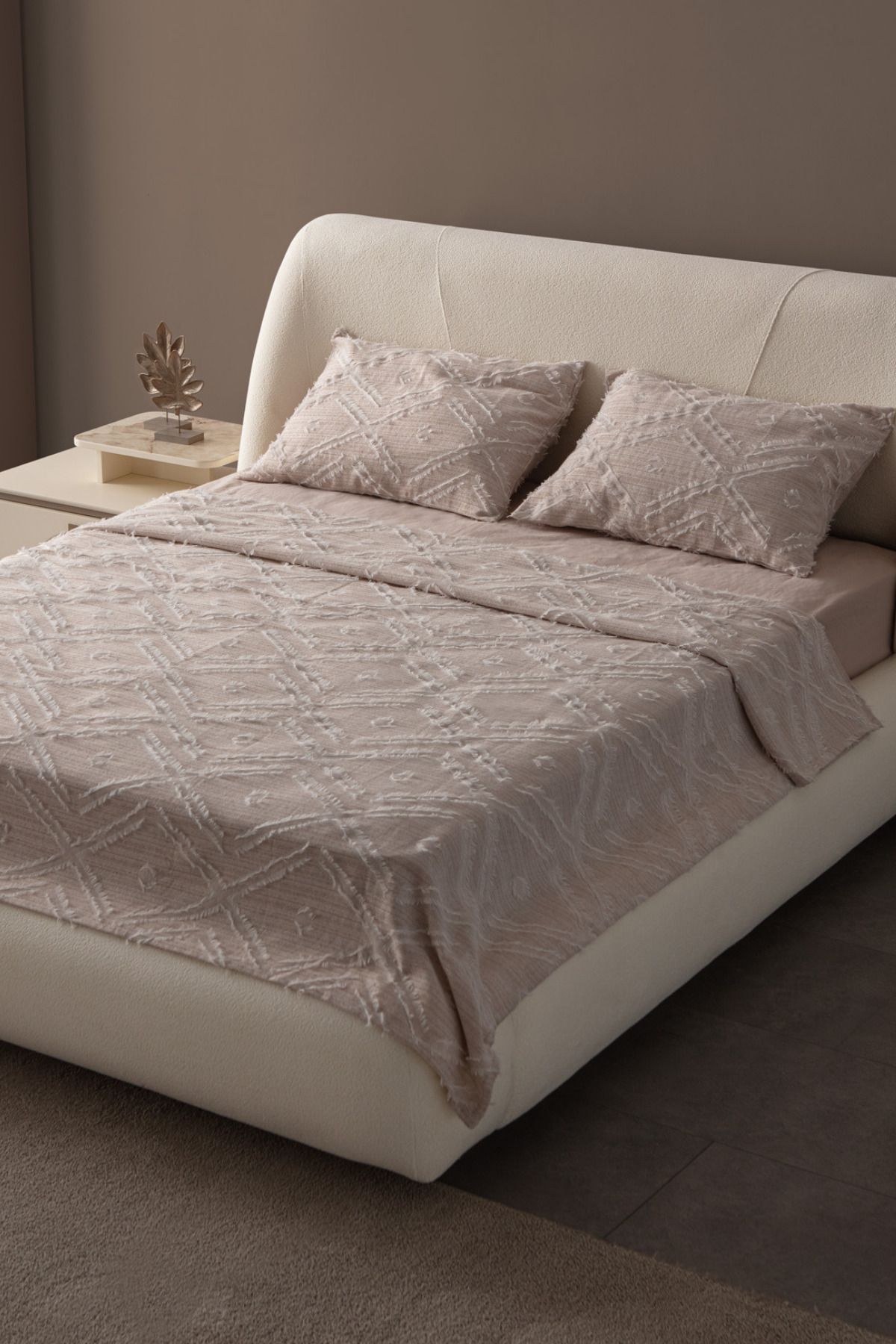 BUGİ HOME COLLECTİON Anna Delux Çift Kişilik Çok Amaçlı Yatak Örtüsü Seti Gri Pamuk Nevresim Takımı Günlük 220x240