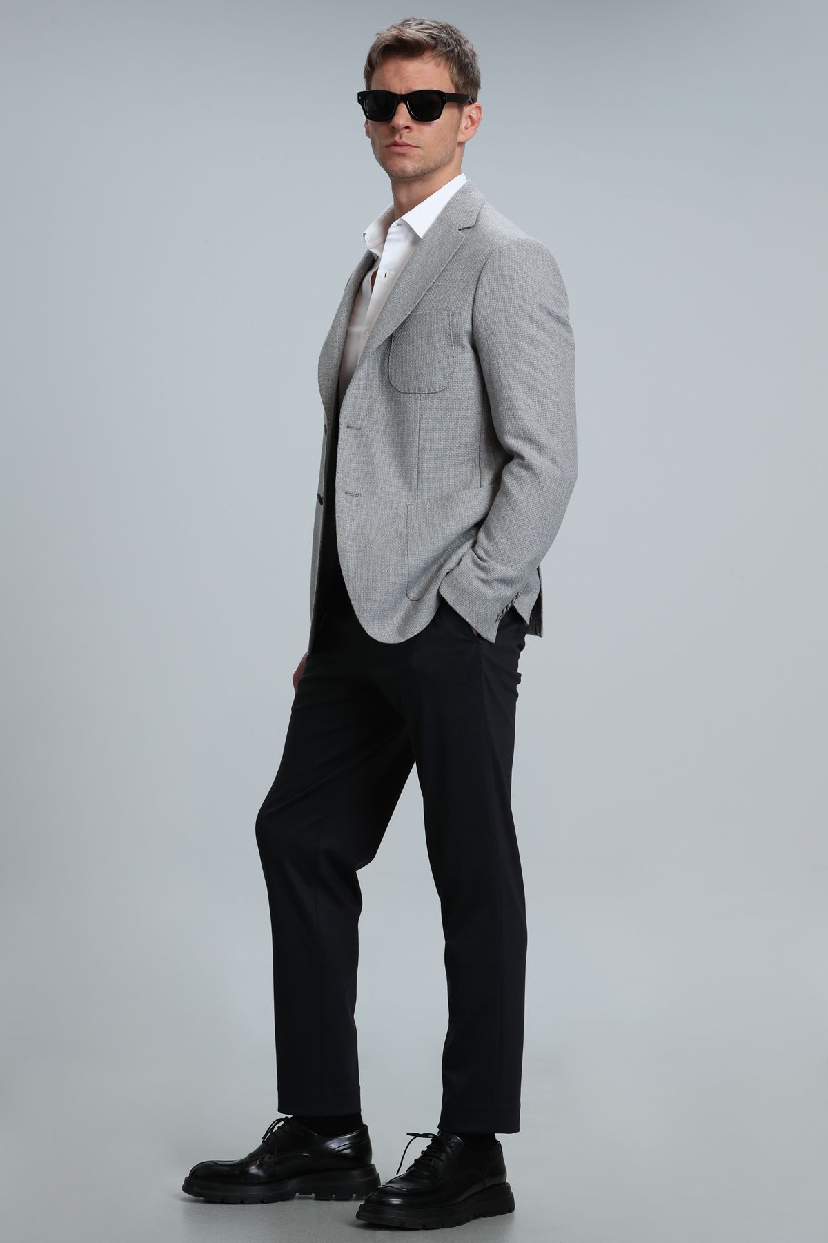 کت بلیزر خاکستری مردانه گابریل Sport Blamer Jade Jobel Slim Fit Grey Lufian