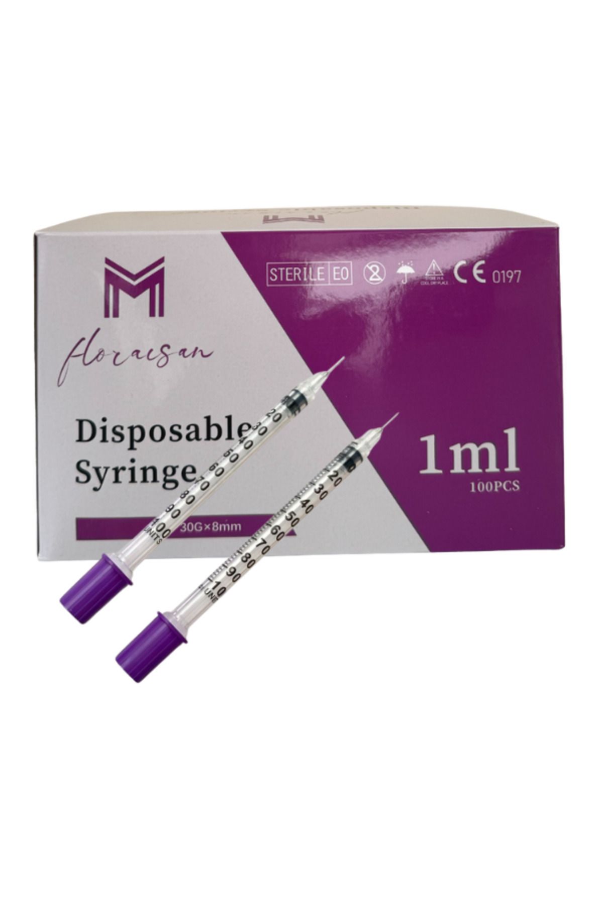 Floraison Medikal 1 ML Microfine 30G x 8MM Enjektör 100 Adet (1 kutu)