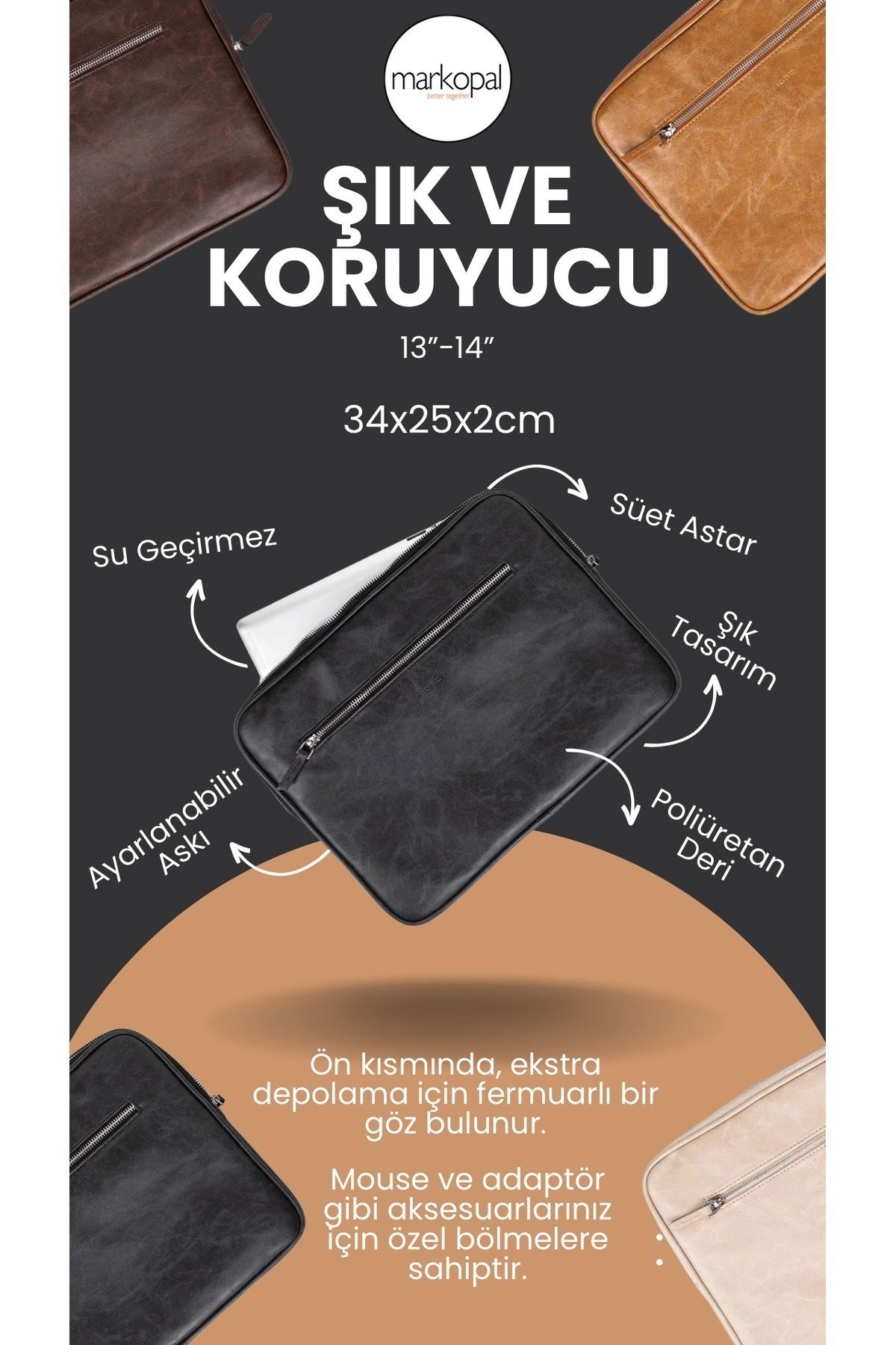 کیف نوت بوک چند رنگ AIR PRO 13.3 14 اینچی لپ تاپ چرم شیک و محافظ TABA MORCA