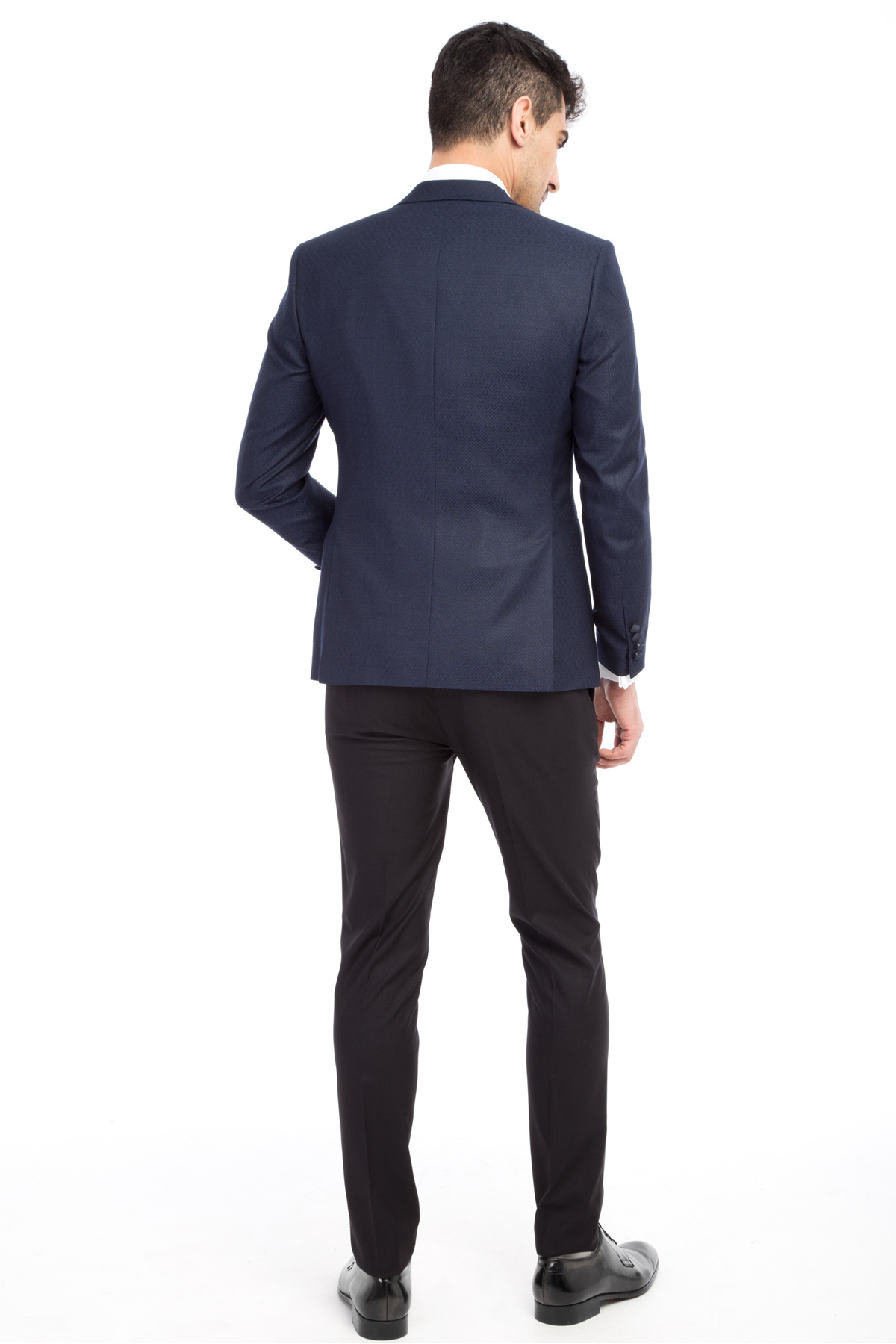 Kiğılı-Slim Fit Slim Fit Mono Collar Patterned Tuxedo with Vest / Groom Suit 3