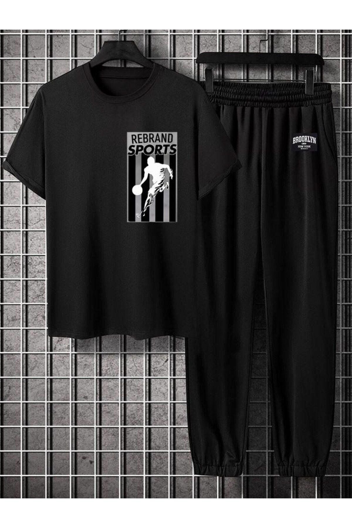 REBRAND Spor Giyim Oversize T-shirt Takımı - Baskılı Alt Üst Eşofman