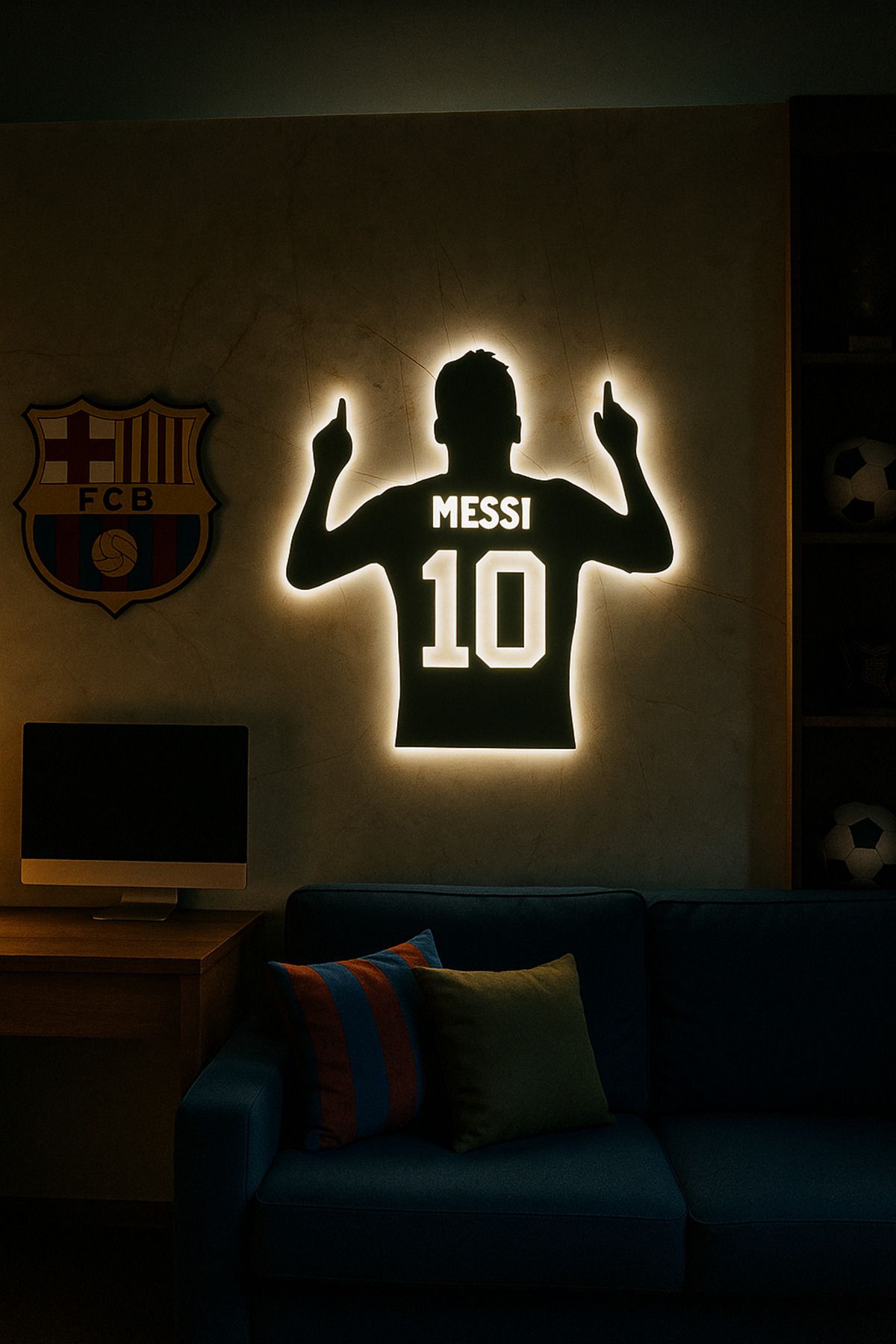 LUX Messi Dekoratif Tablosu Işıklı