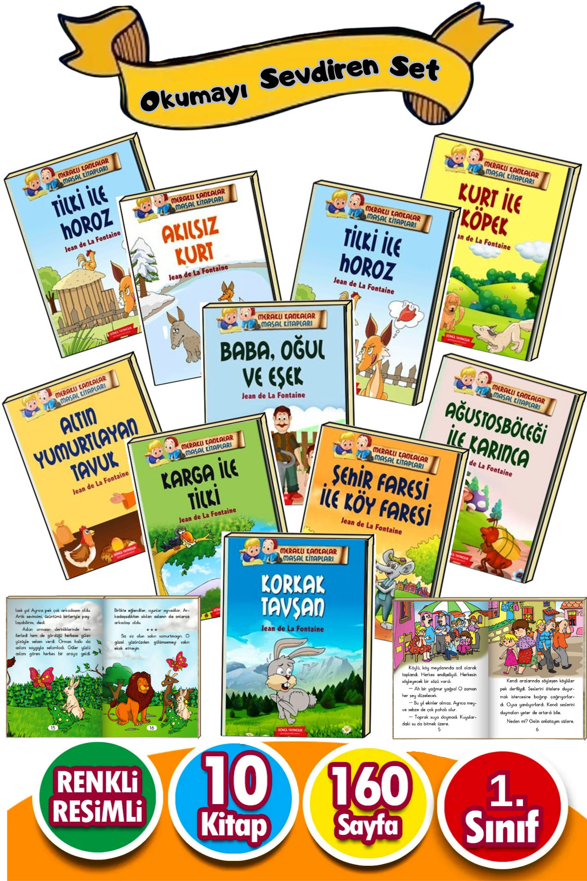 GÖNÜL YAYINCILIK Kitap Serisi 1.ve 2. Sınıflara Uygun Okumayı Sevdiren 10'lu Hikaye Seti fotoğrafı 2 (önizleme)