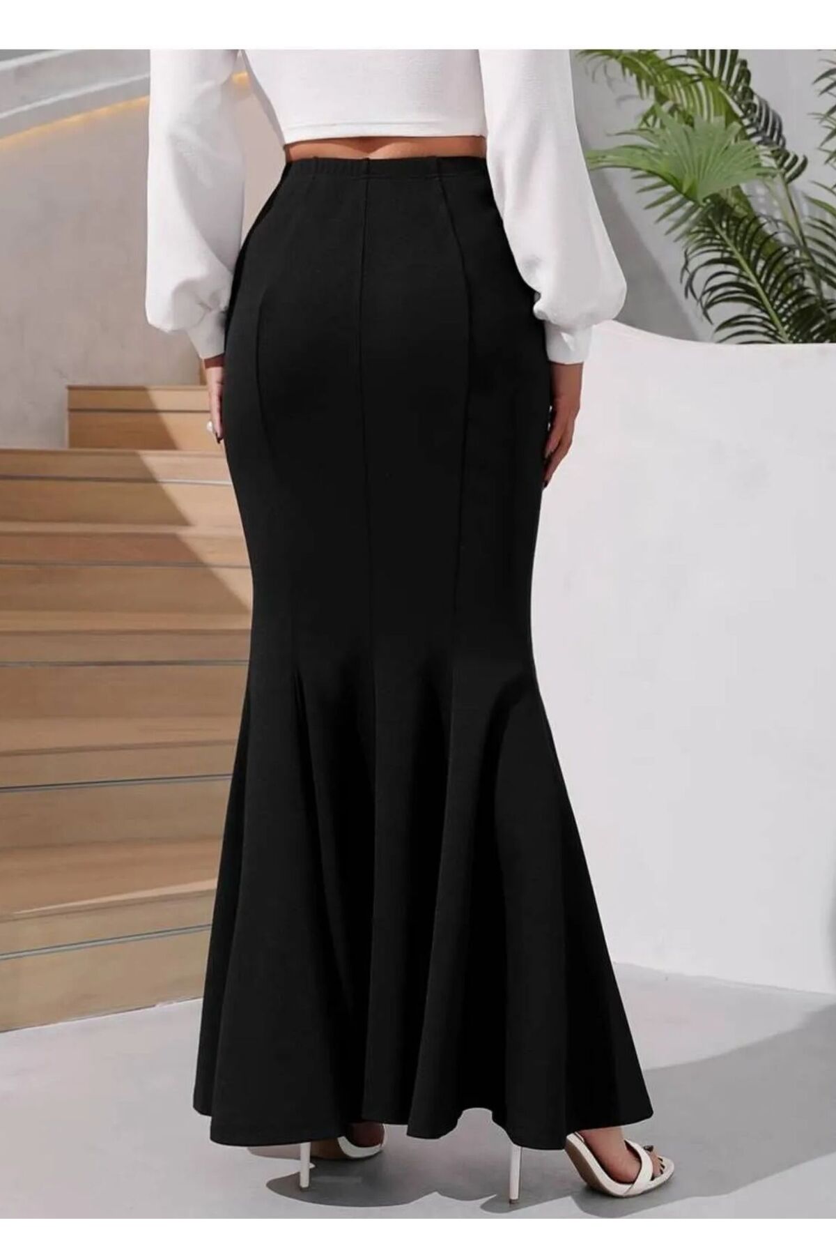 WAYS  Kadın Siyah Dalgıç Balık Etek Toparlayıcı Maxi Boy Şık & Modern - Görsel 9