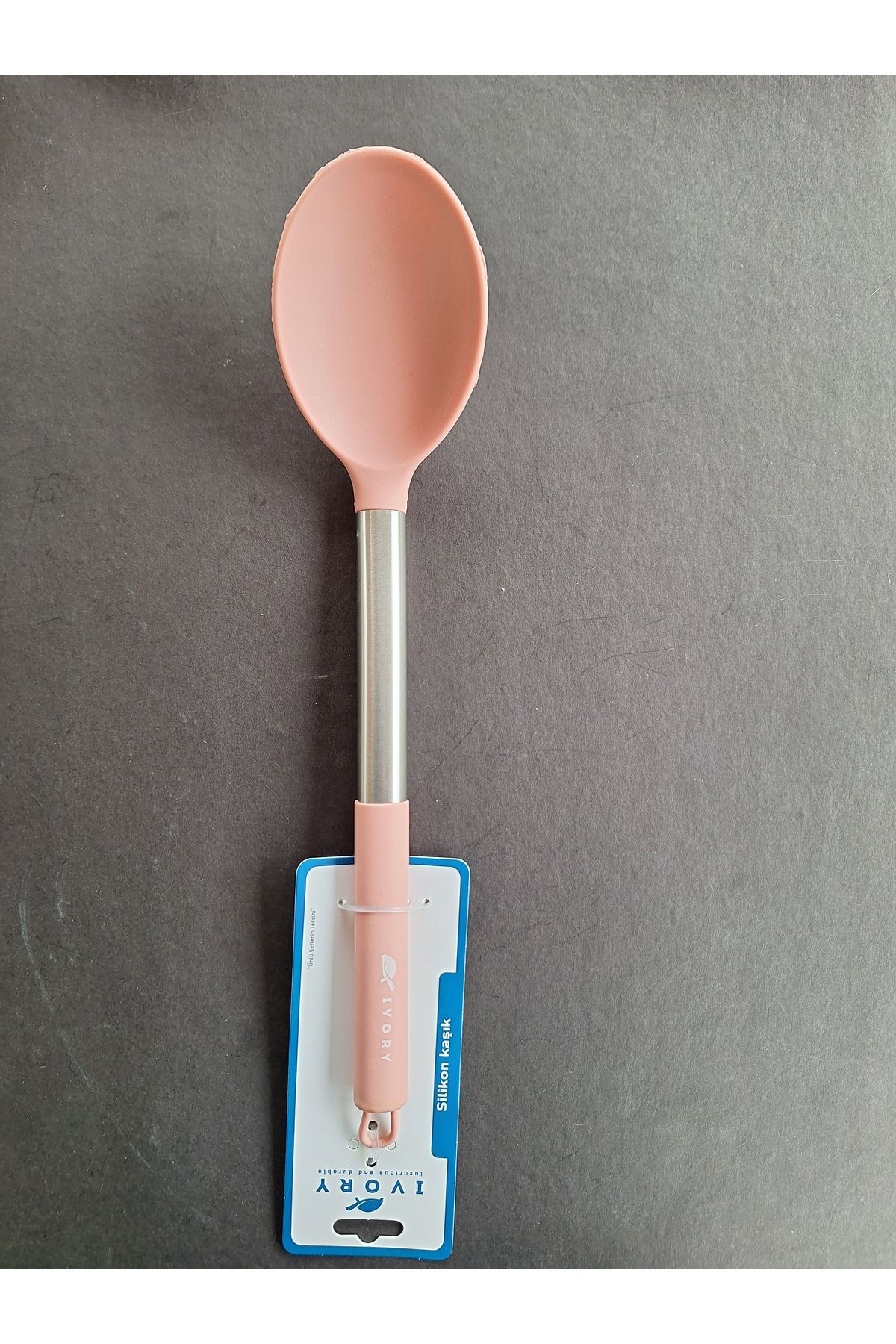 EMPA A V M-Ivory Fireproof Non-Stick Steel Serving Spoon with Silicone Tip with Handle 2