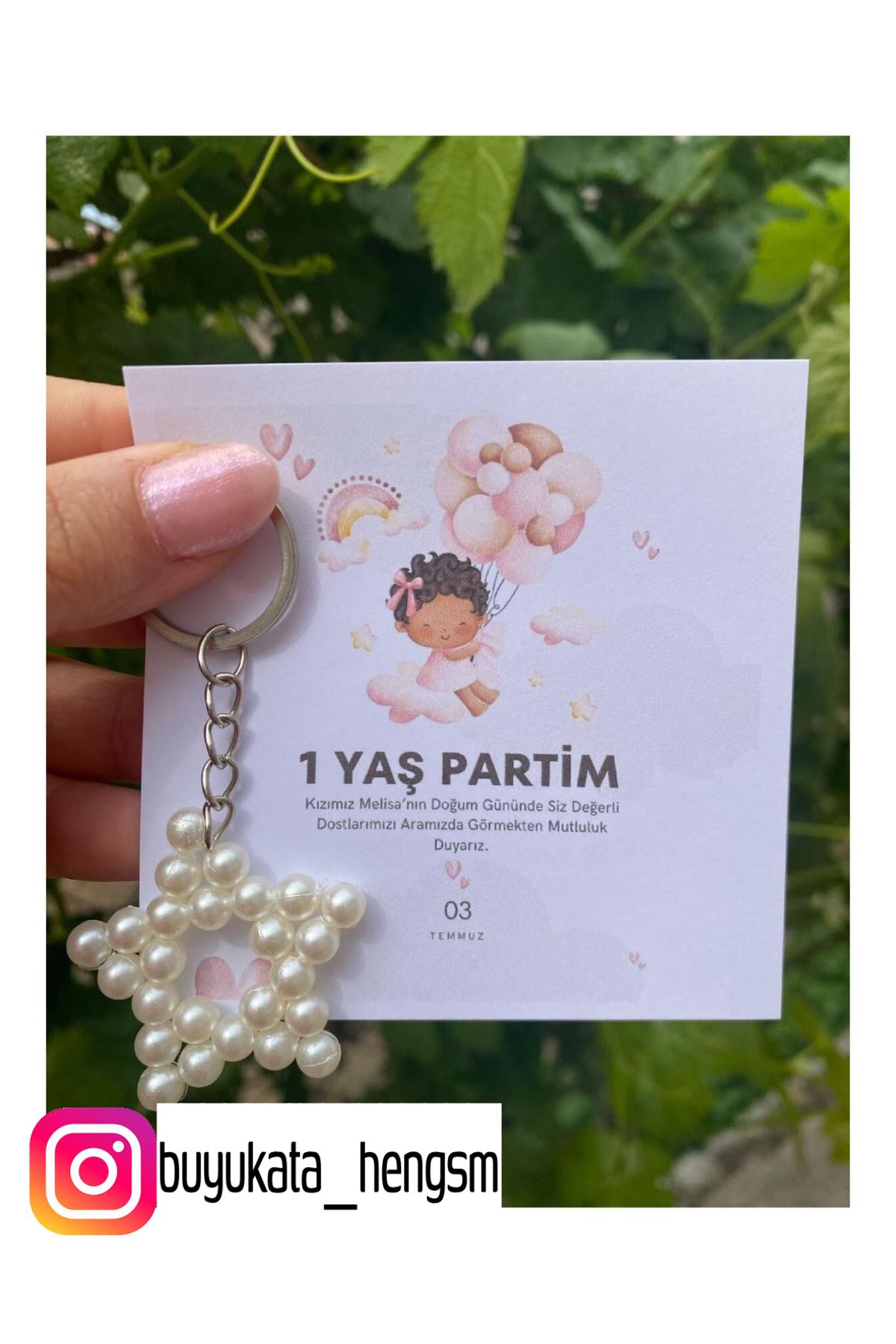 HEN GSM kisisellestirilebilir kart 15 adet inci yıldız anahtarlık nikah düğün kına nişan sünnet hafizlik