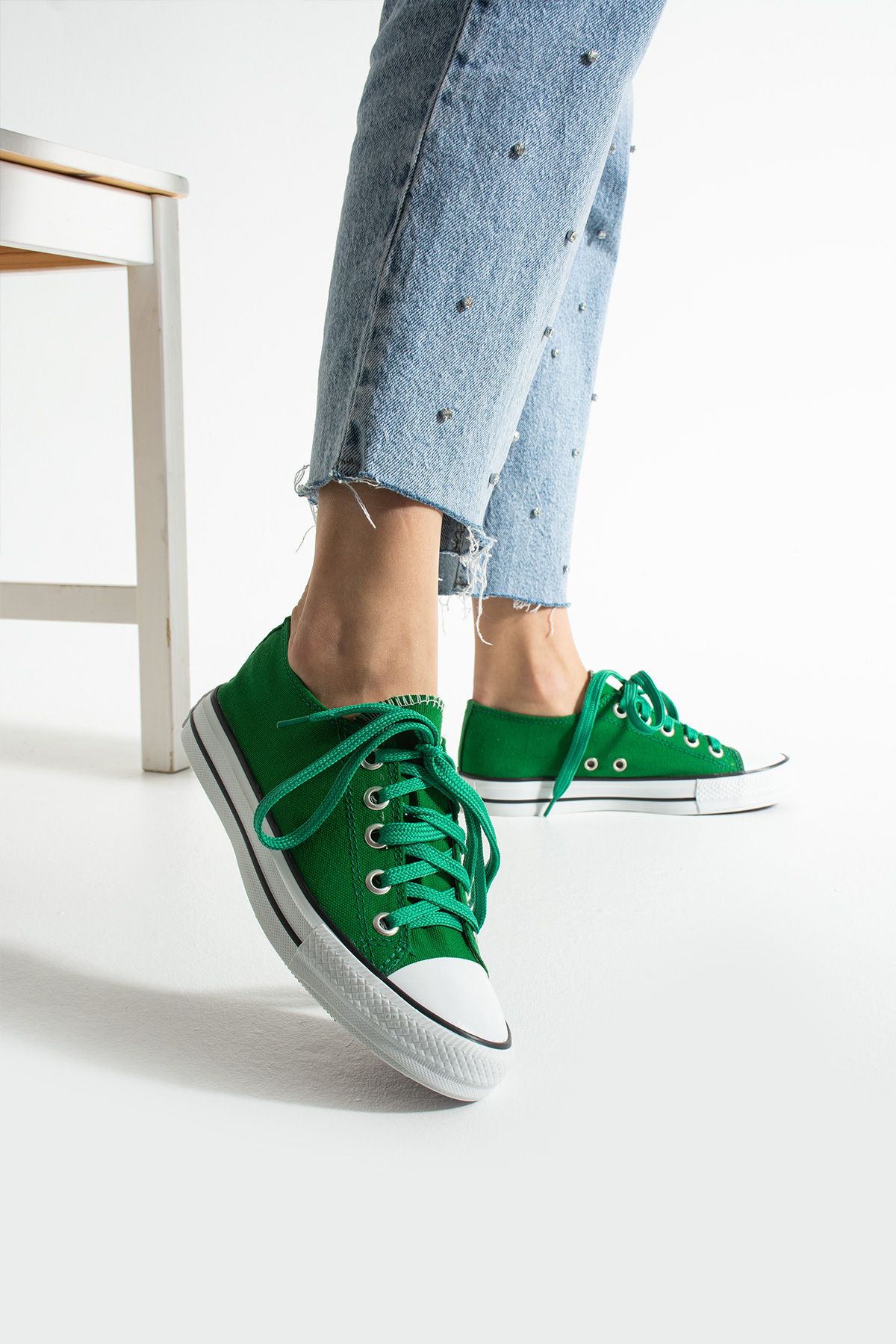 bolella renkli keten sneaker spor ayakkabı