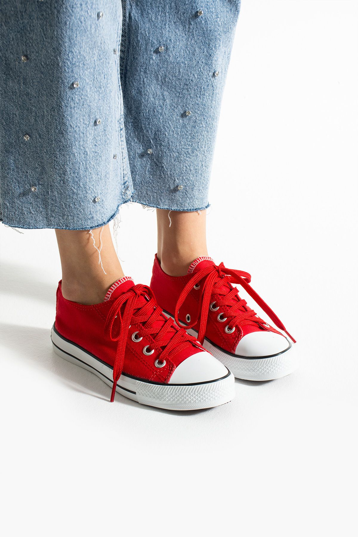 bolella renkli keten sneaker spor ayakkabı
