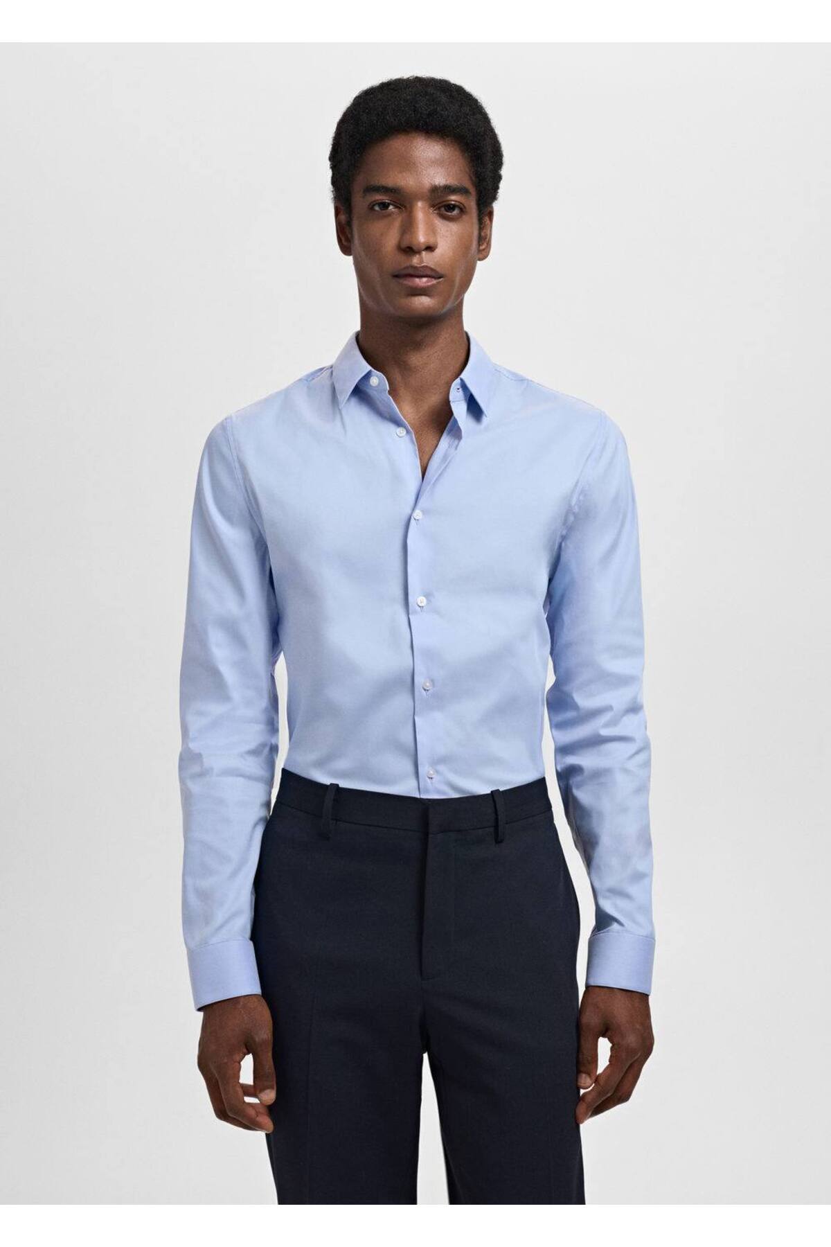 Slim fit pamuklu gömlek