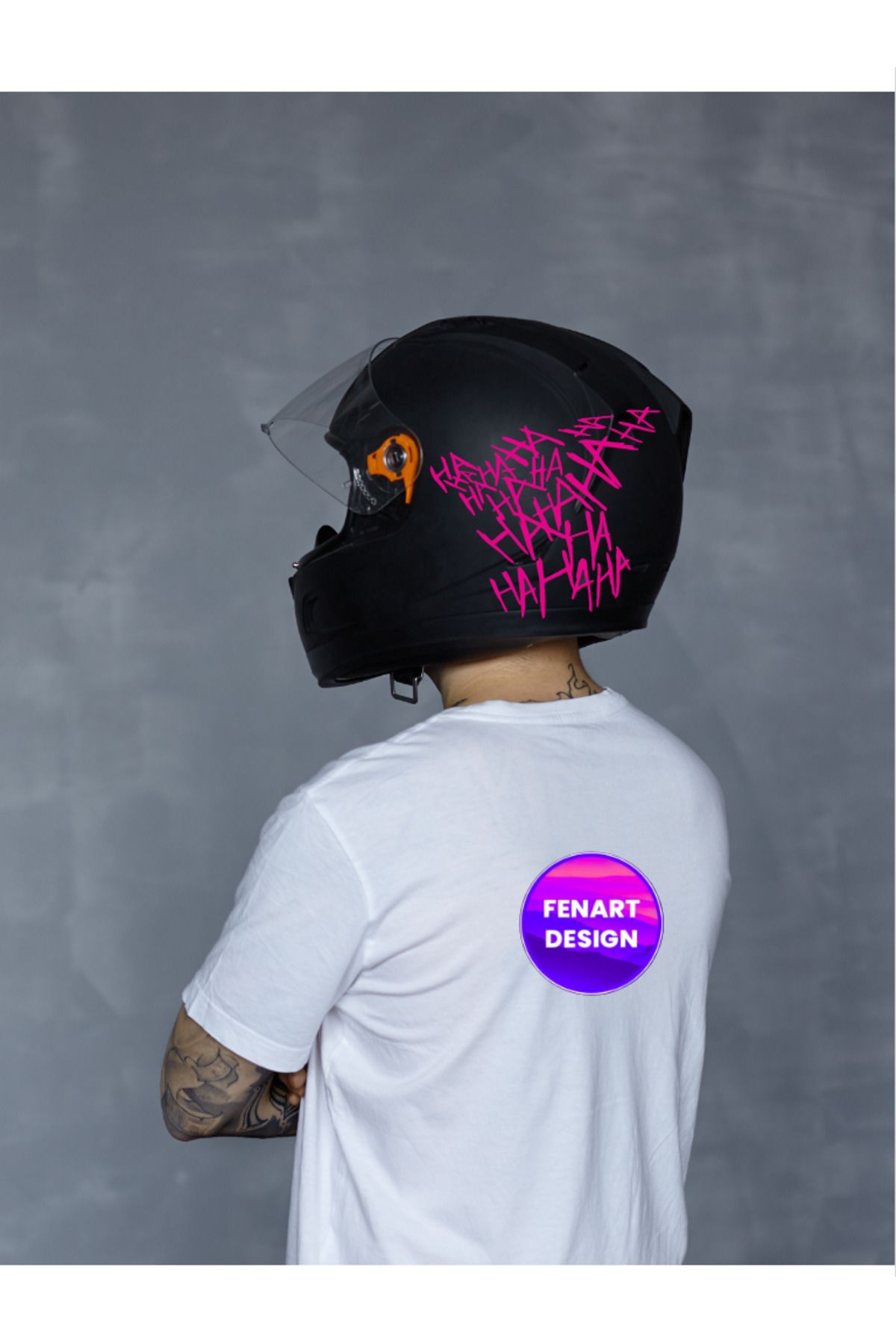 Nenya HA HA HA HA Yazı Motor Kask Araba Oto Sticker Pembe