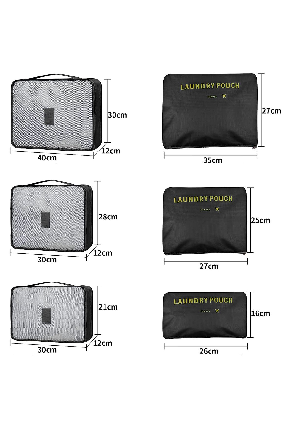 miraza-Set of 6 Travel Organizers, Ideal for Suitcases, Trolleys, Different Sizes 5