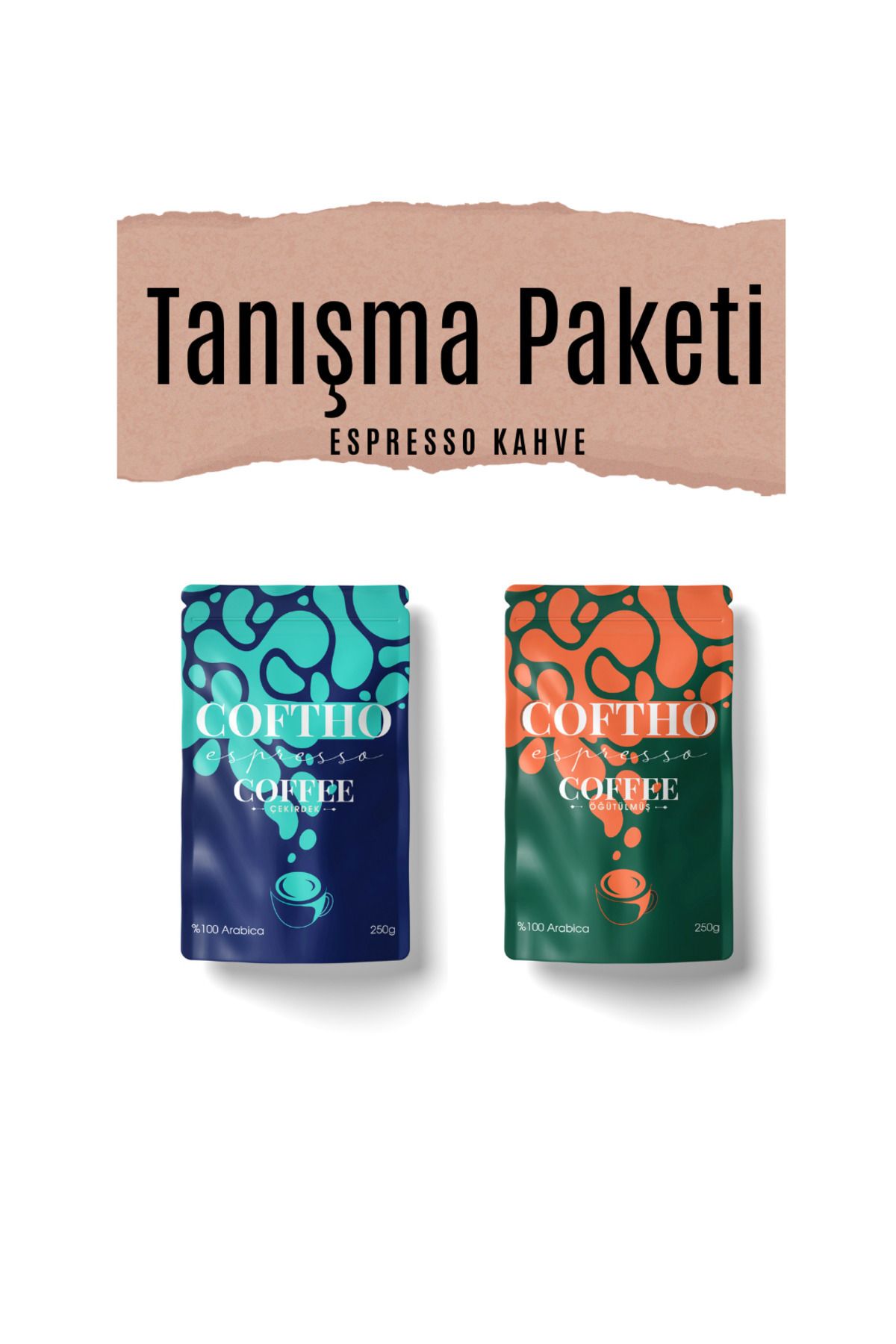 COFTHO Tanışma Paketi Espresso Kahve %100 Arabica Single Origin (Öğütülmüş + Çekirdek) 2 x 250 G.