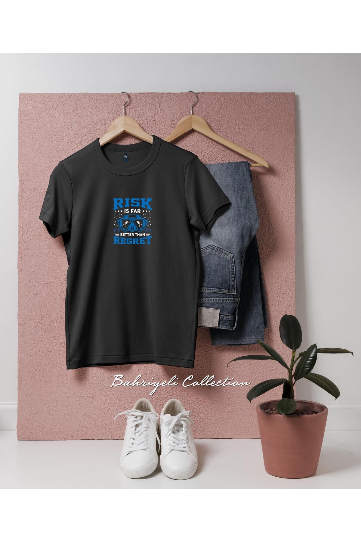 bahriyeli.jpeg Oversize RISK is Far Betten Than Regret - Diver Dalgıç Tasarımlı Unisex T-Shirt
