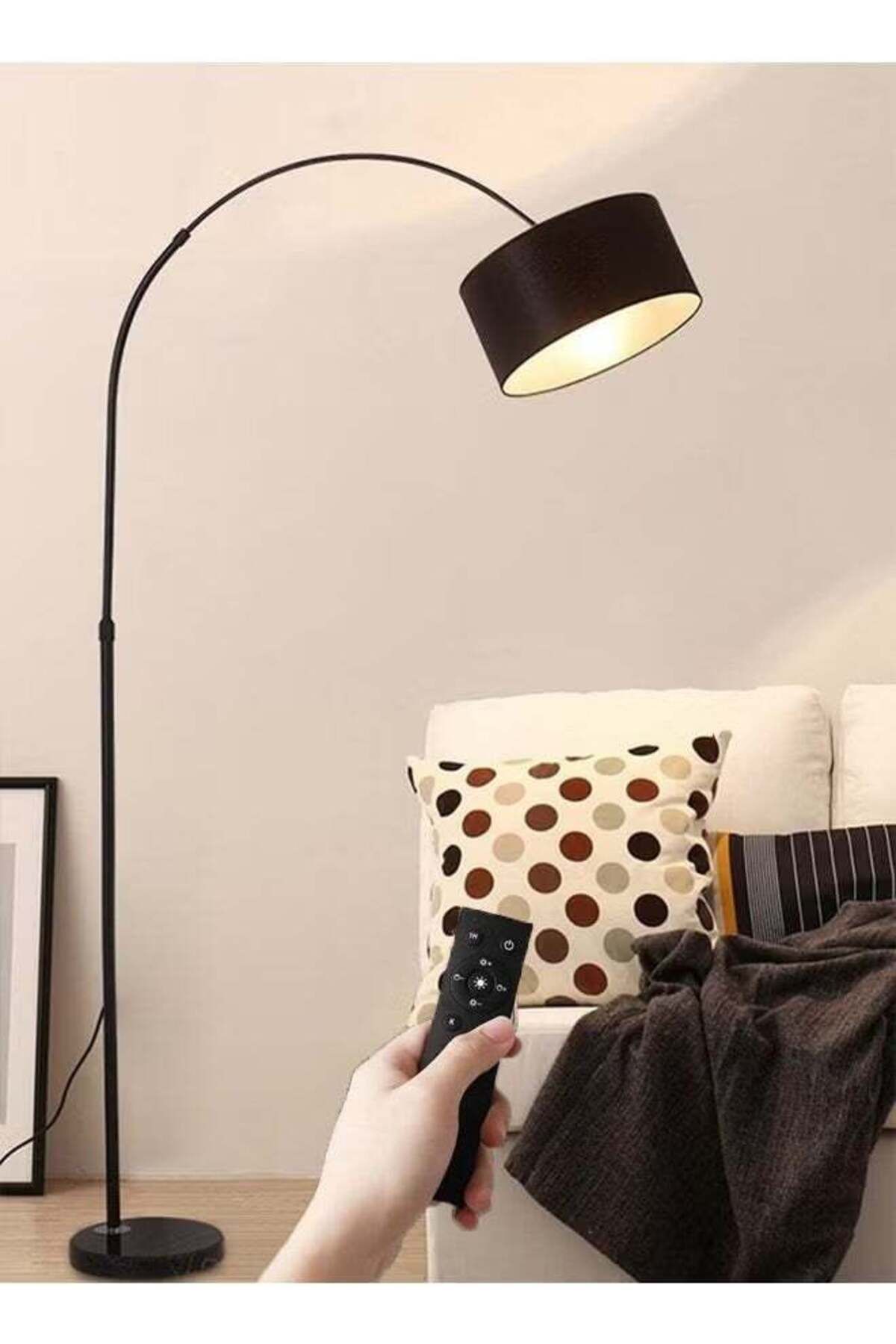 Generic-Floor Lamp LED for Living Room with Adjustable Cylindrical Shade and Remote Control 1