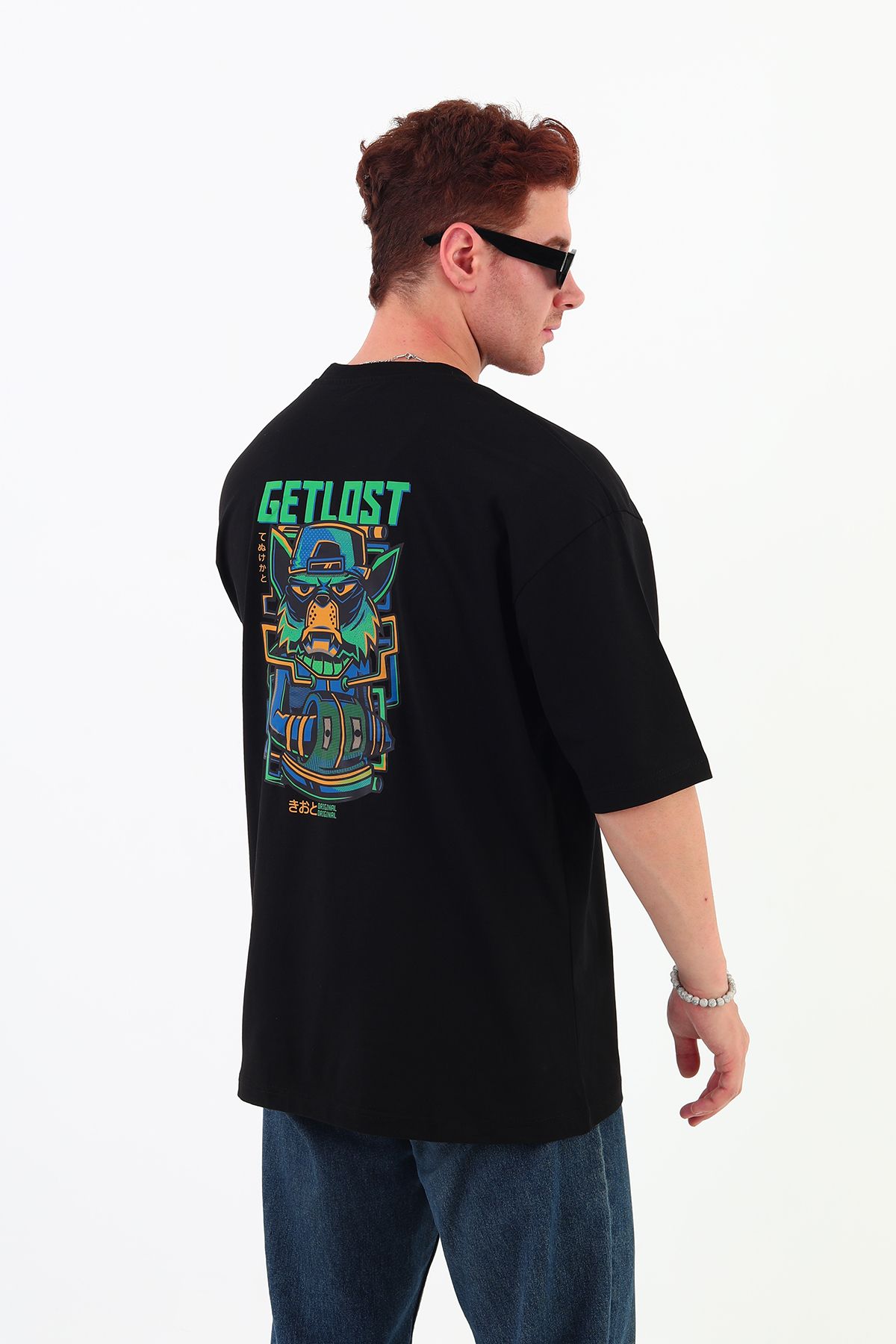 mantova GETLOST-Oversize Tişört | Sırt Baskılı – Minimal Göğüs Desenli Unisex Tshirt