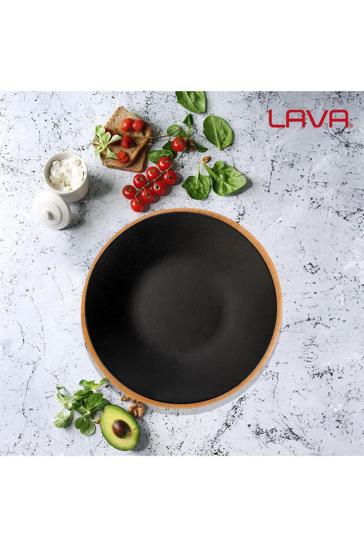 Lava-Cast Round Serving Plate and Beech Serving WoodDiameter(Ø)25cm 5