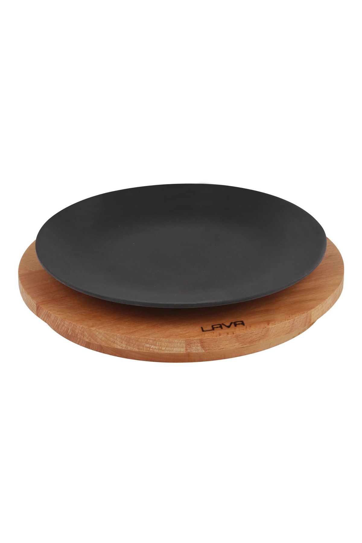 Lava-Cast Round Serving Plate and Beech Serving WoodDiameter(Ø)25cm 1