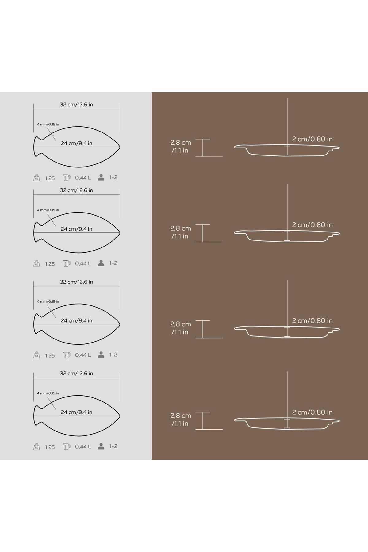 Lava-Fish Plate Casting Set - Set of 4 Without Handle Size 15X24Cm 5