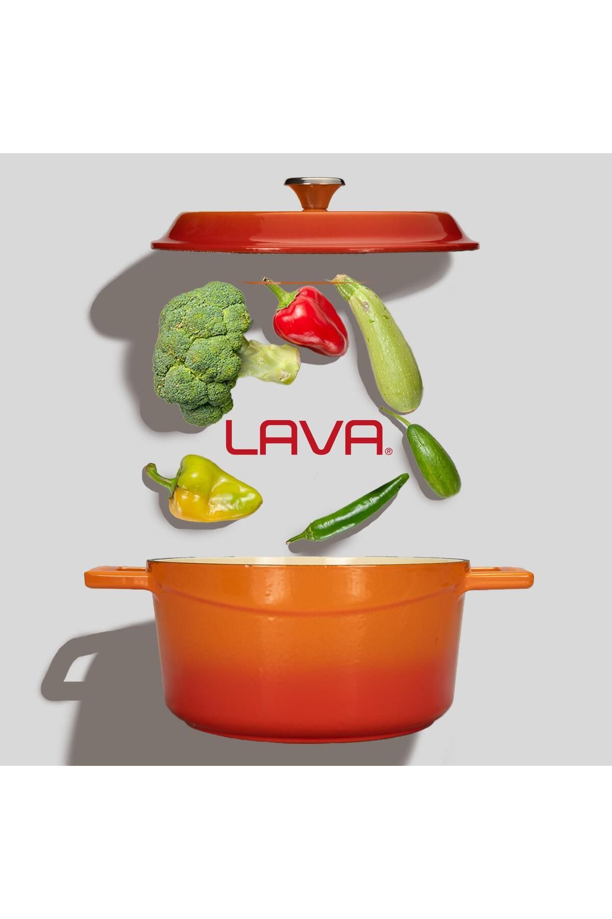 Lava-Cast Round Pot Cast Iron Solid Handle Edition Series Diameter(Ø)20cm 7