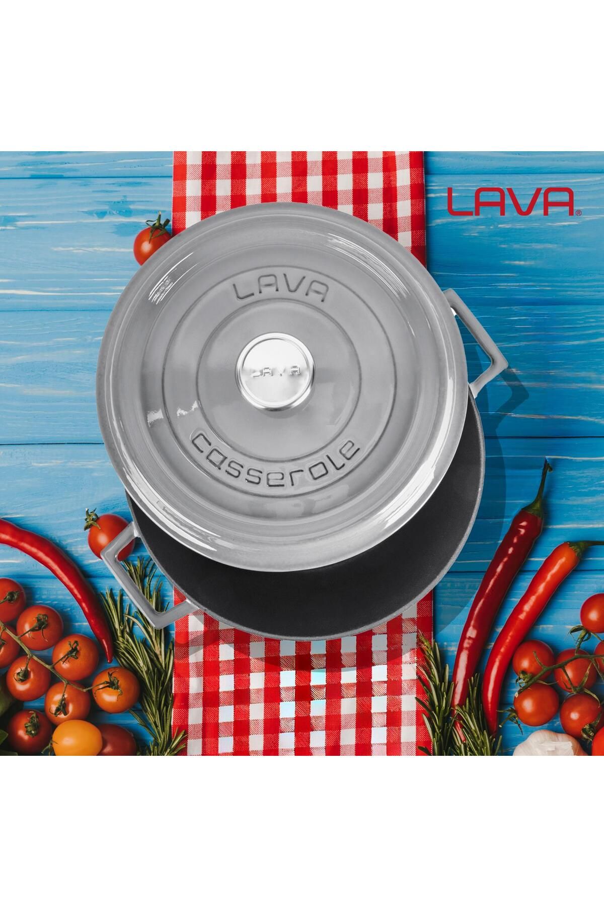 Lava-Cast Round Pot Cast Iron Uniform Handle Premium Series Diameter(Ø)24cm 7