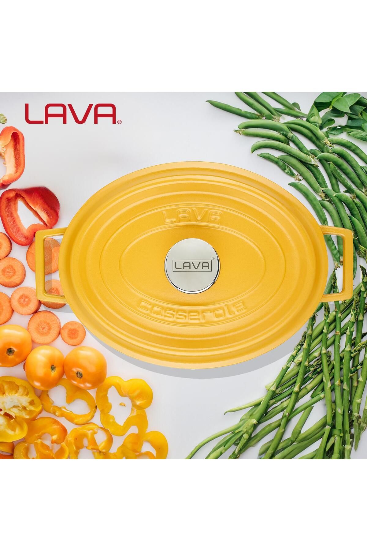 Lava-Spring Series Iron Solid Cast Oval Pot with Handle - Size 23X29Cm 7