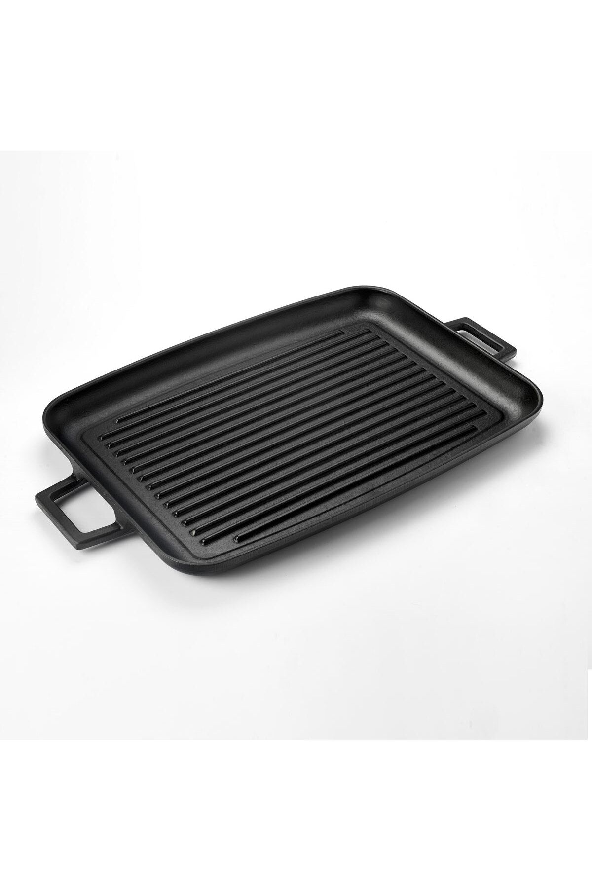 Lava-Cast Rectangular Grill Tray Cast Iron Solid Double Handle Size 31x42cm 2
