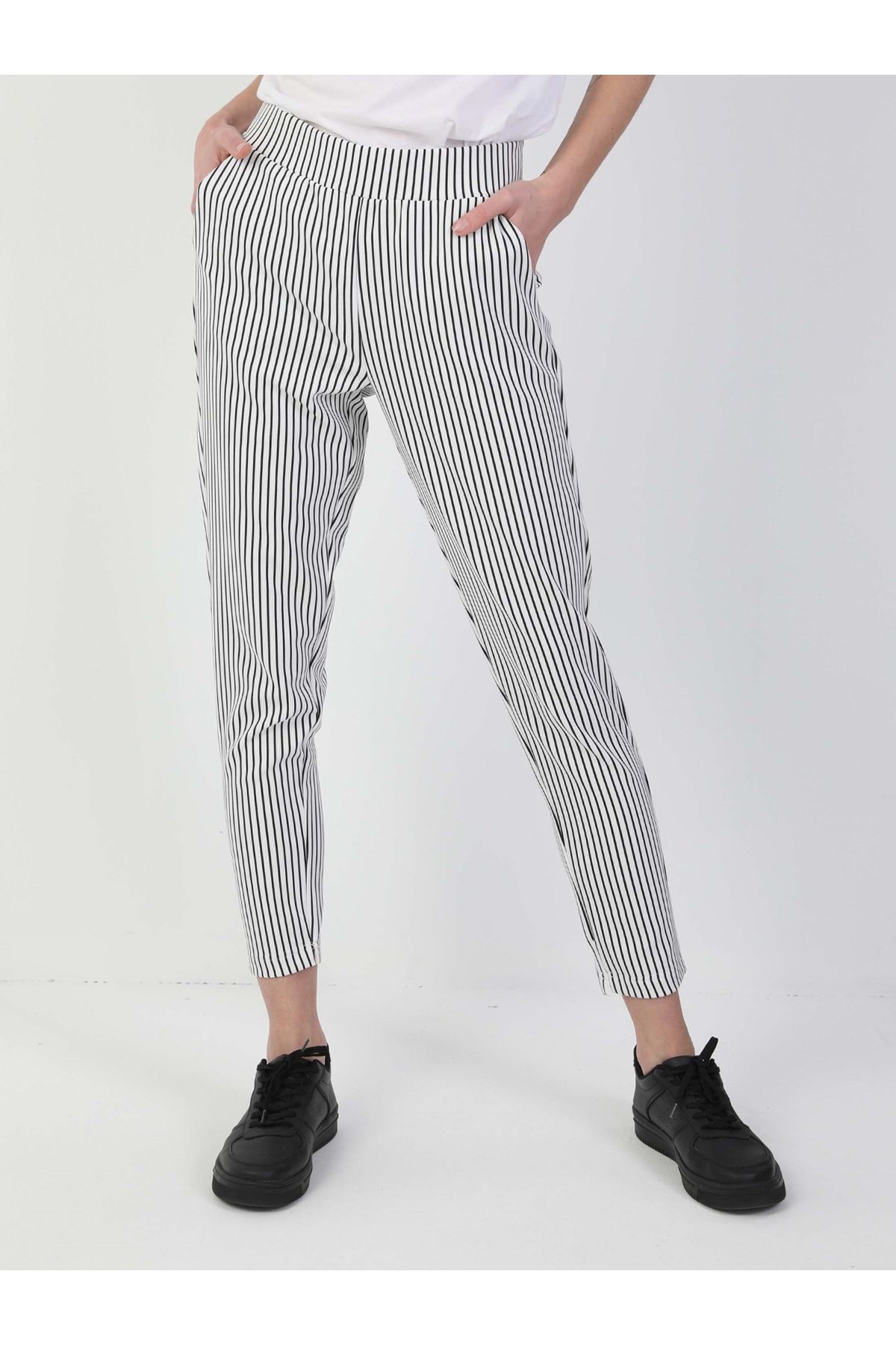 Colin's-High Waist Regular Fit Women's White Sweatpants - Cl 1047824 4