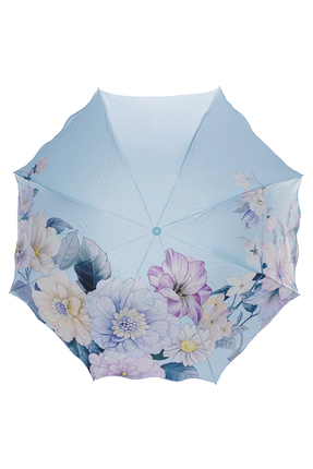 Wexta Uv 50 Dışı Ve Içi Çiçek Desenli 8 Telli Şemsiye Mavi