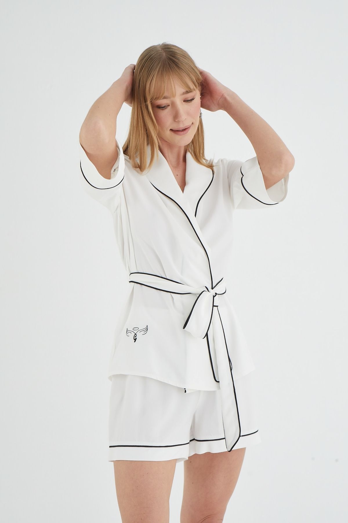 Sevim-Sevim 21202 Embroidered Shorts Set 25Y 4