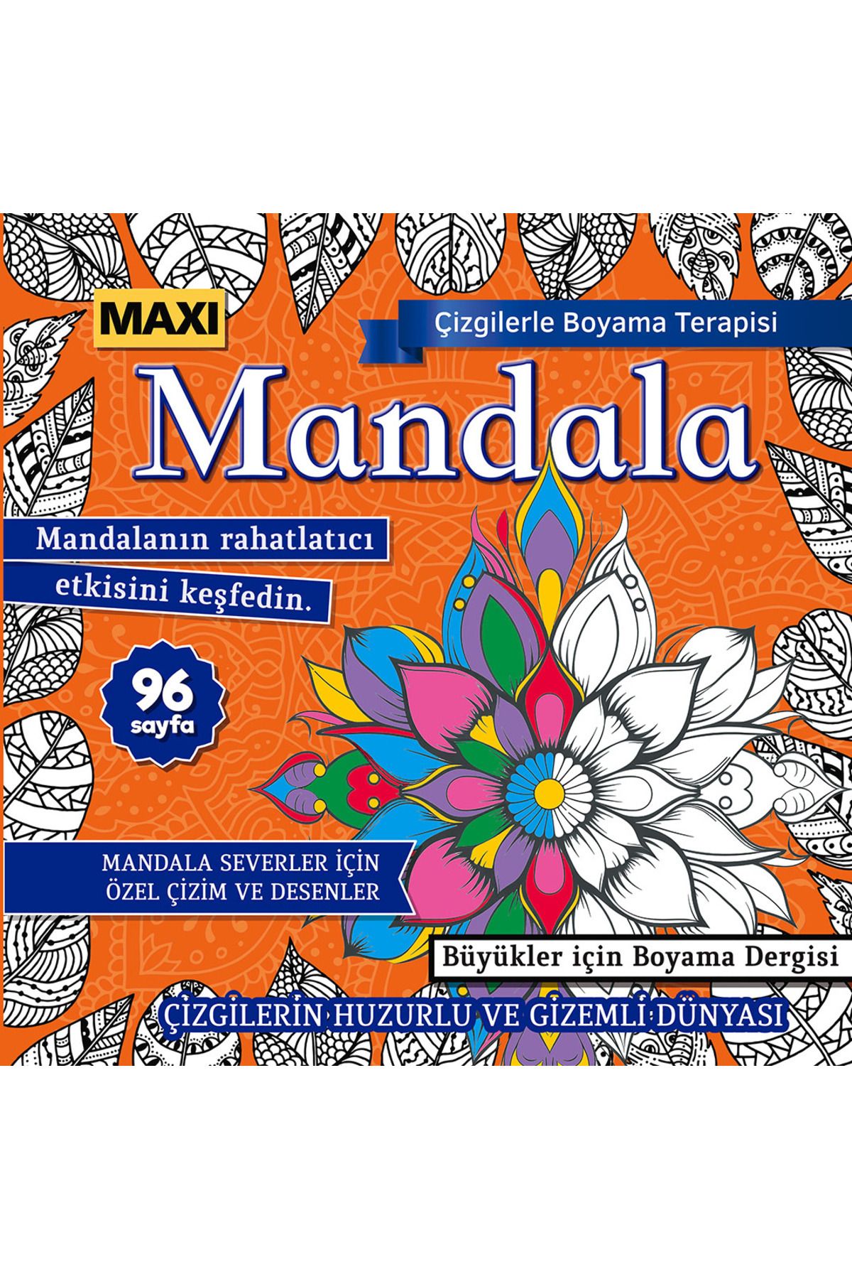 MAXİ Maxi Mandala Çizgilerle Boyama Terapisi 015