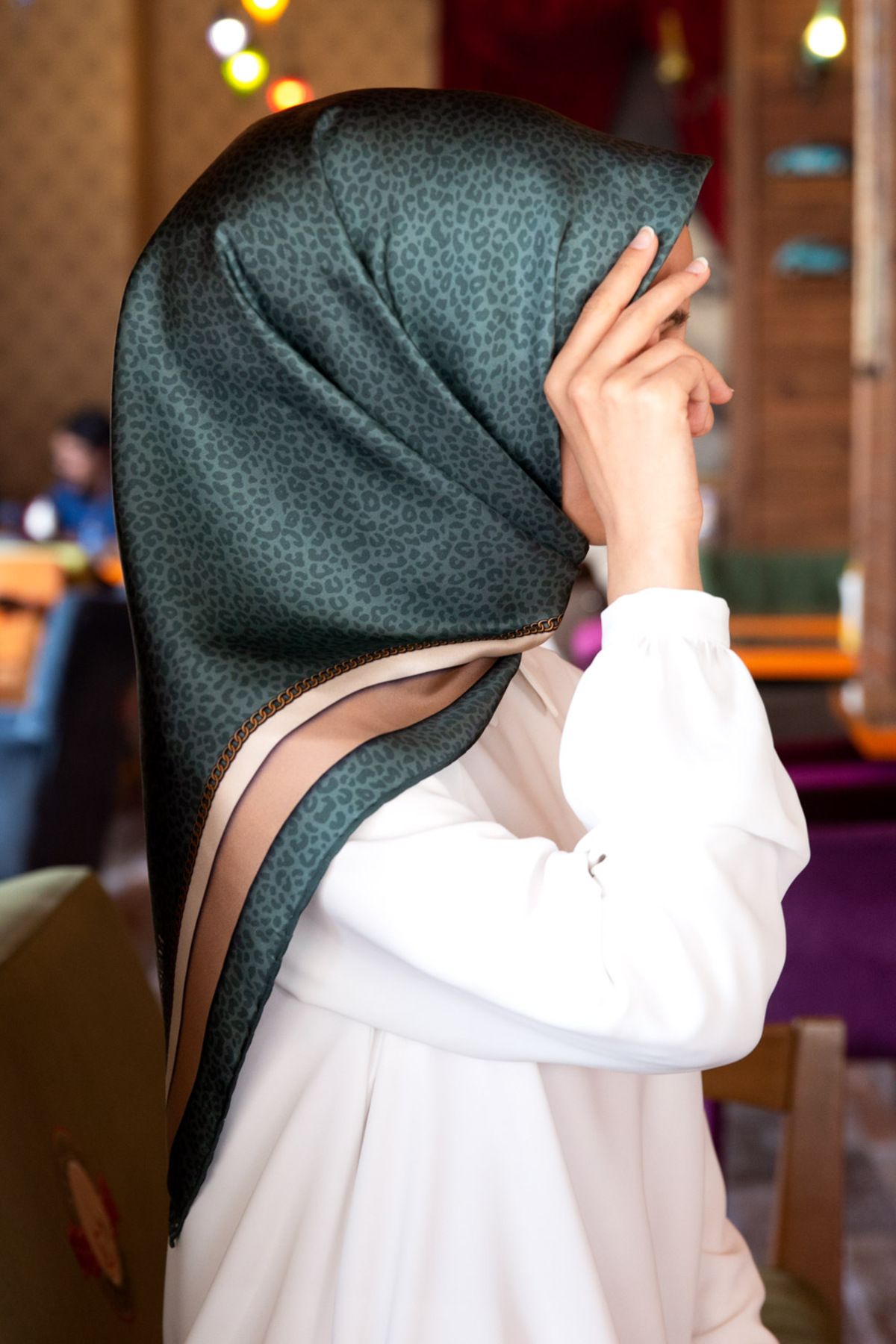 روسری سبز زنانه روغن اورجینال Vissona