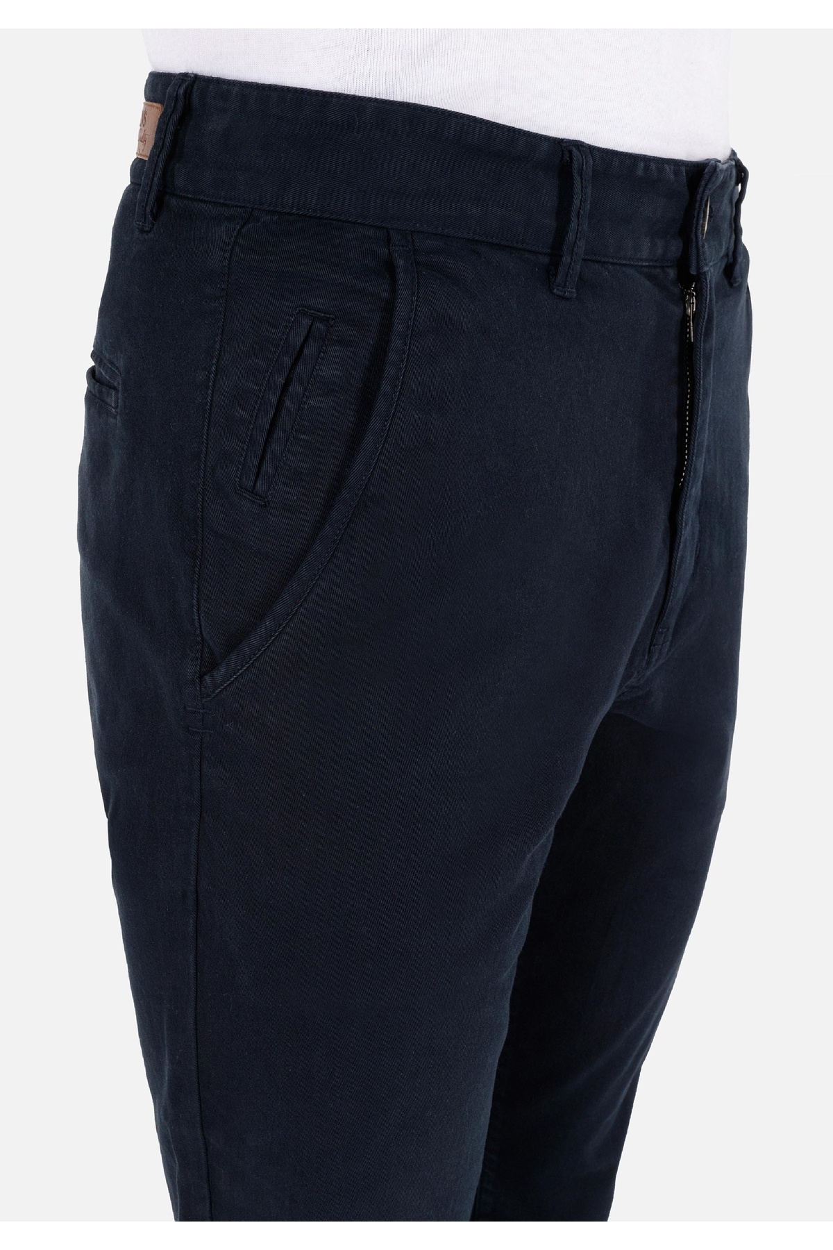 Colin's-Slim Fit Mid Waist Straight Leg Men's Navy Blue Trousers 5