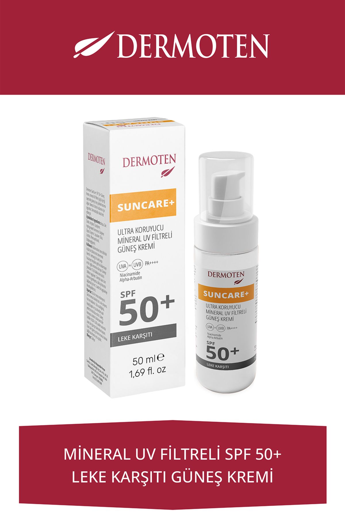 Dermoten Suncare Spf 50 Güneş Kremi Lekeli Ciltler Için