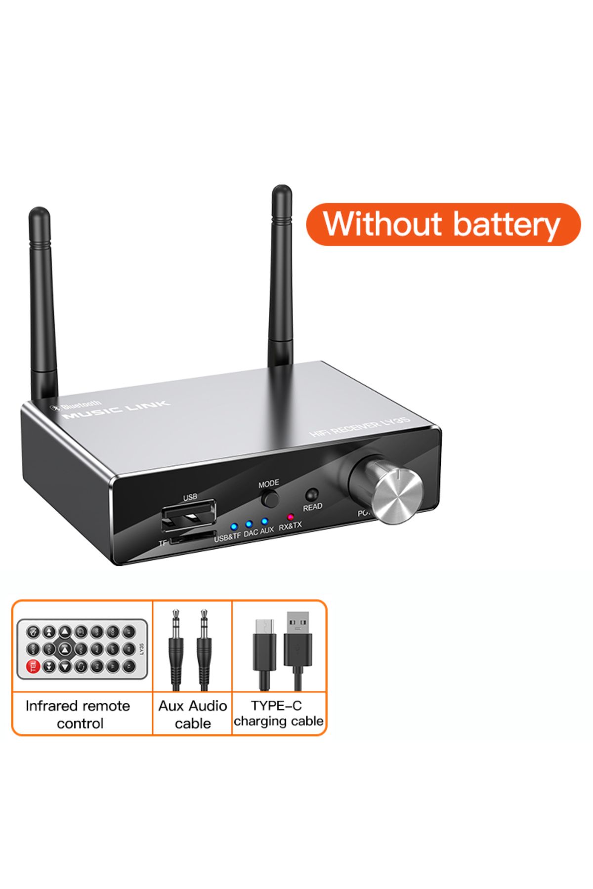 Vikefon-جهاز إرسال واستقبال بلوتوث V5.0 C، ستيريو، زمن انتقال منخفض، AUX 3.5 مم، بصري لاسلكي 1