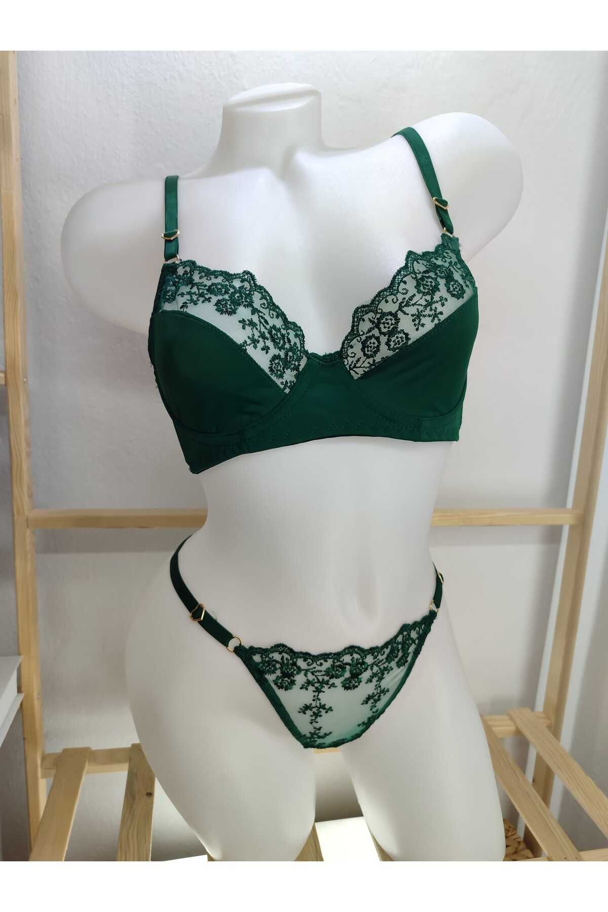 anjelithomewear 4415 - Kalp Detay Sütyen Takımı