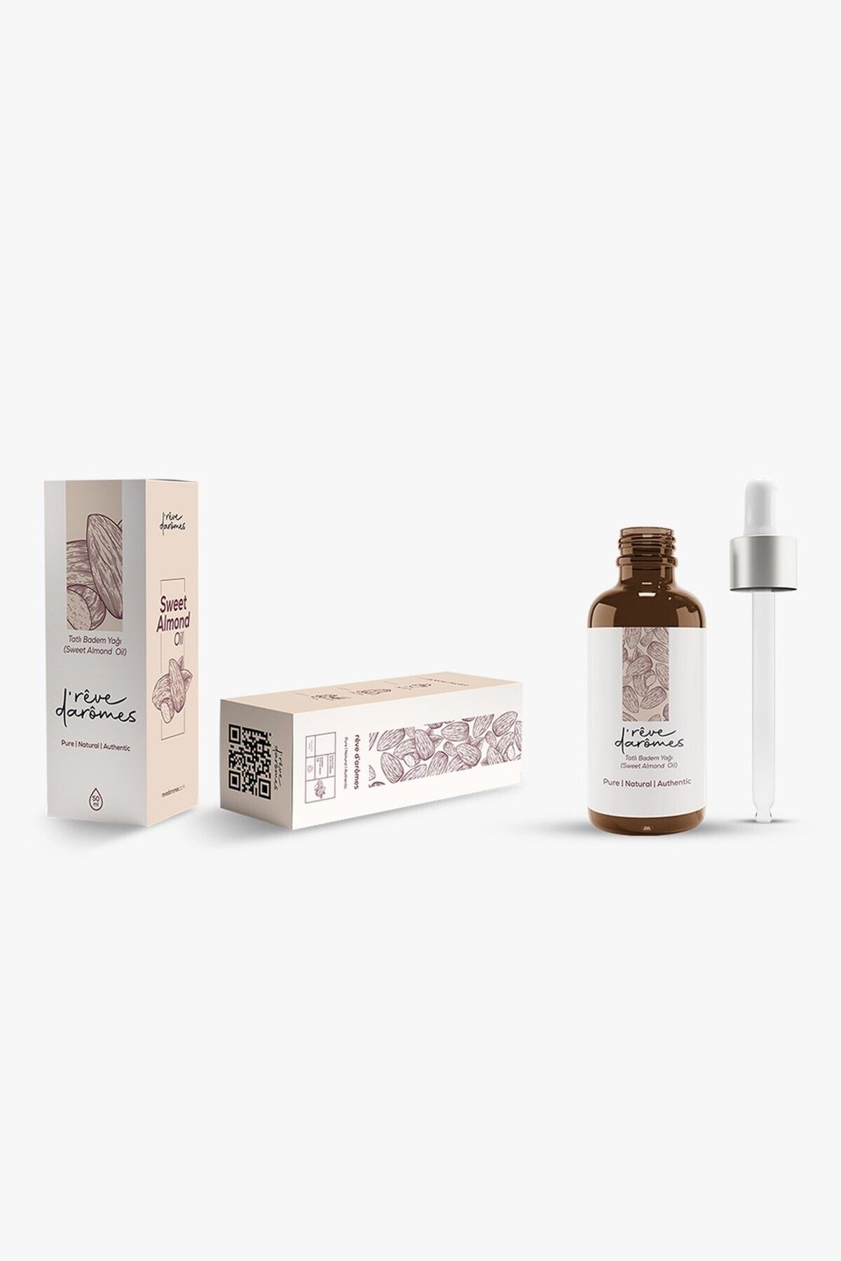 Rêve d’Arômes %100 Doğal Soğuk Sıkım Tatlı Badem Yağı – 50 ml