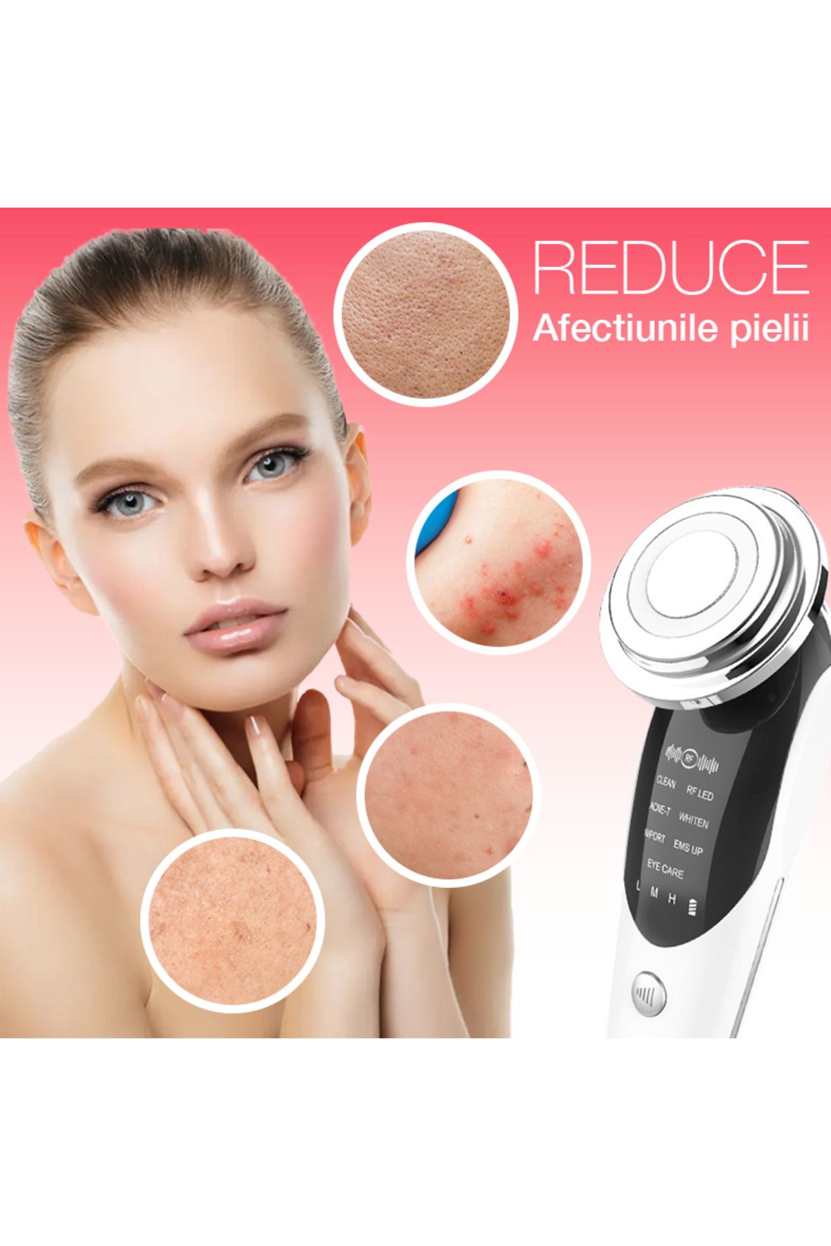 IMA TREND-7 In 1 Facial Treatment Device, Ems, Massage, Lifting, Pore Cleaning, Wrinkles, White 4