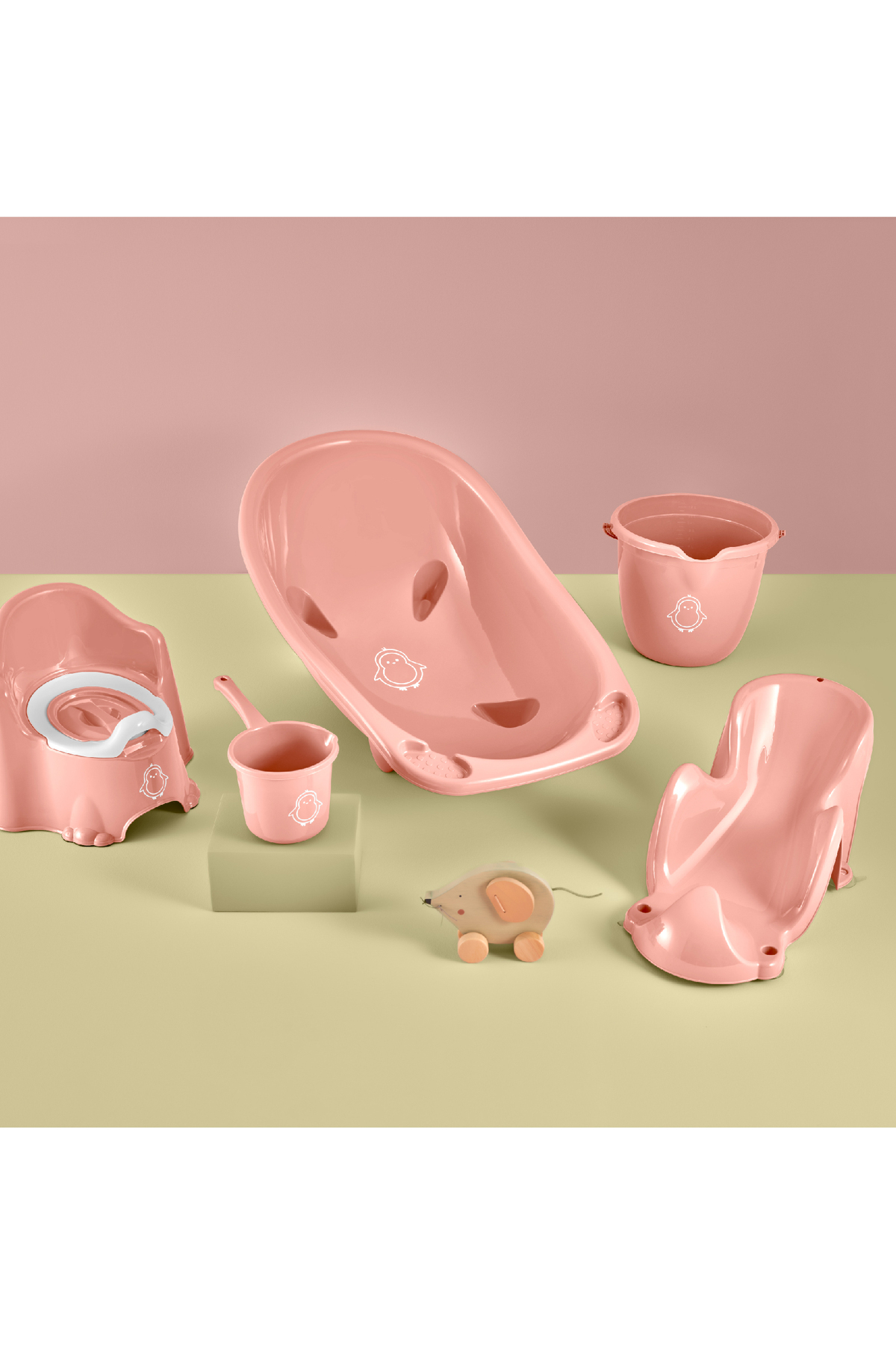 Vienev 5'li Fileli Set Yenidoğan Küvet Seti Pembe fotoğrafı 2 (önizleme)
