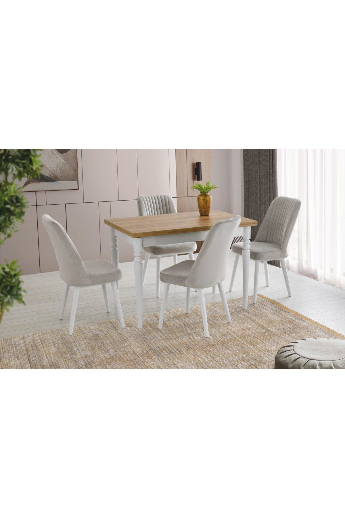 Yuvaset Home Torna Masa/Safir Meşe-Ohrid Sandalya Masa Takımı